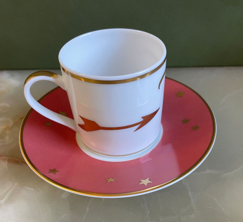 Christofle Nuit Etoilee Zodiac Astrology Coffee Cup Saucer Set