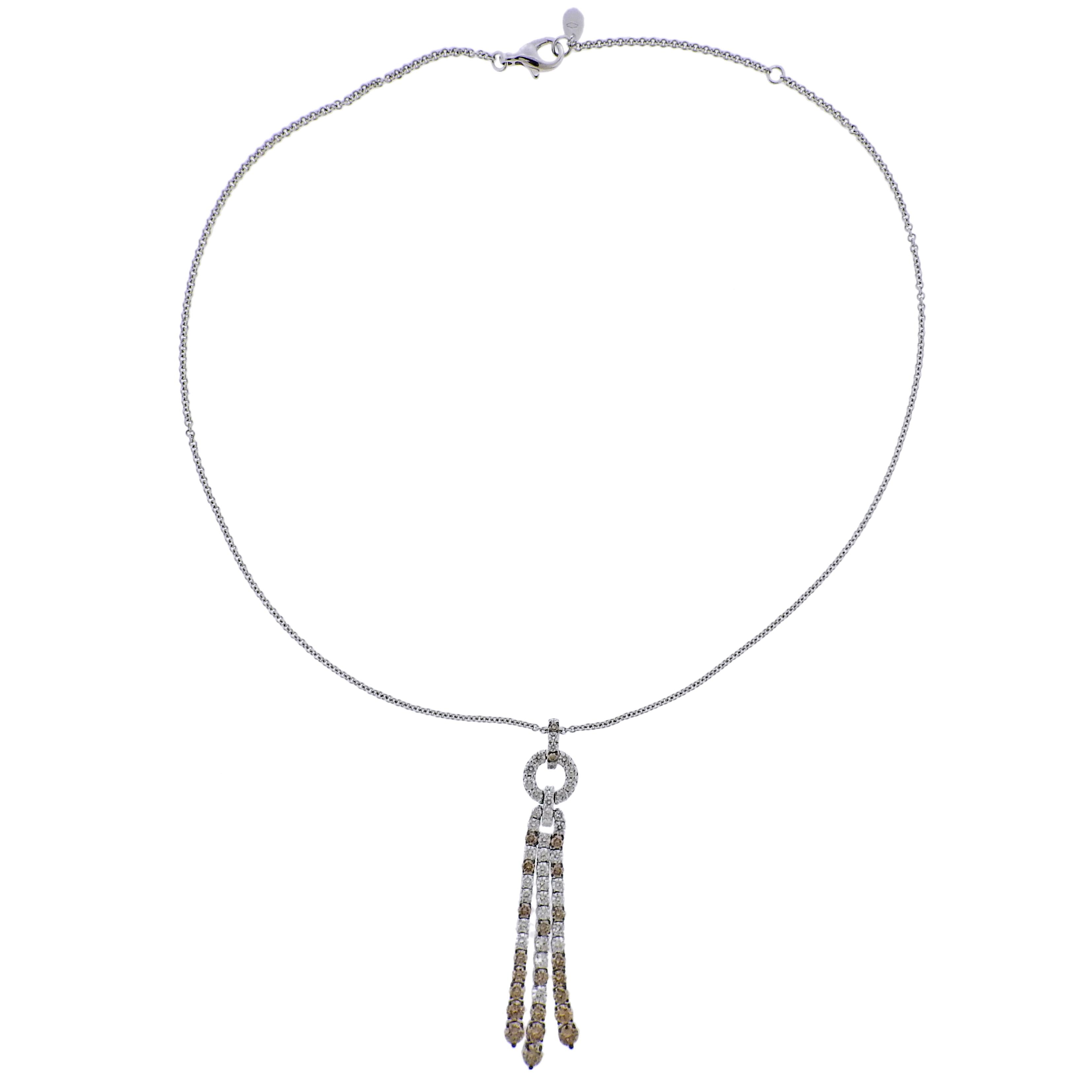 Bucherer Gold 4.61ctw Fancy Diamond Tassel Pendant Necklace