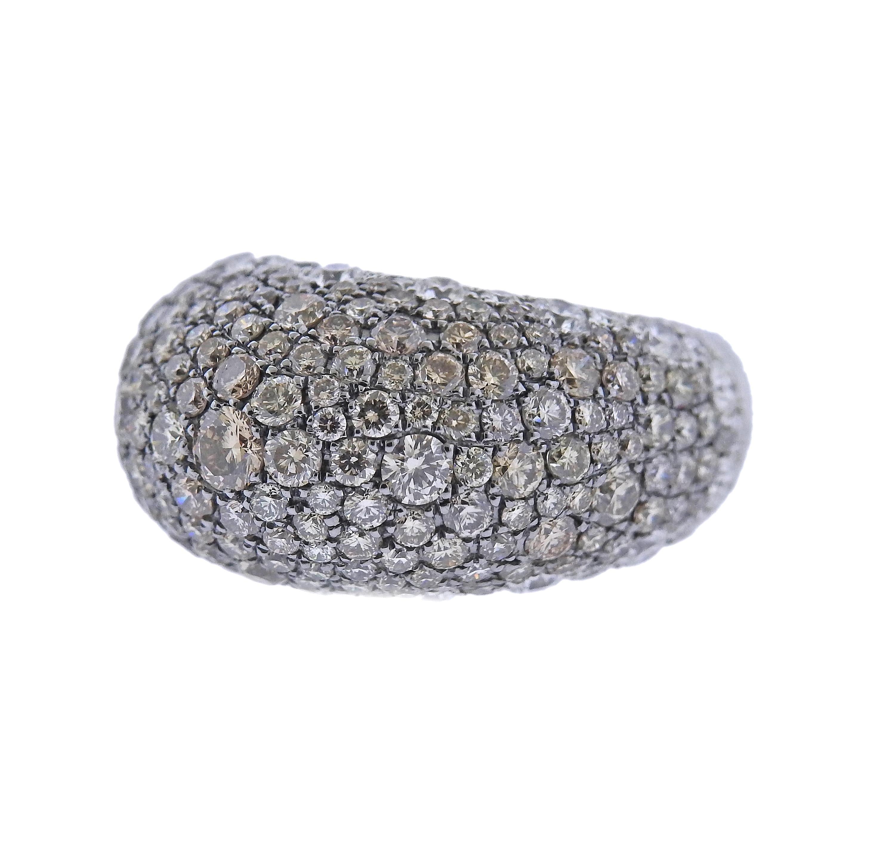 Bucherer Gold 5.53ctw Fancy Diamond Dome Cocktail Ring