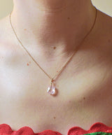 Mimi Milano Rose Gold Quartz Diamond Pendant Necklace