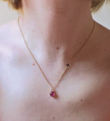 Mimi Milano Rose Gold Red Quartz Diamond Pendant Necklace