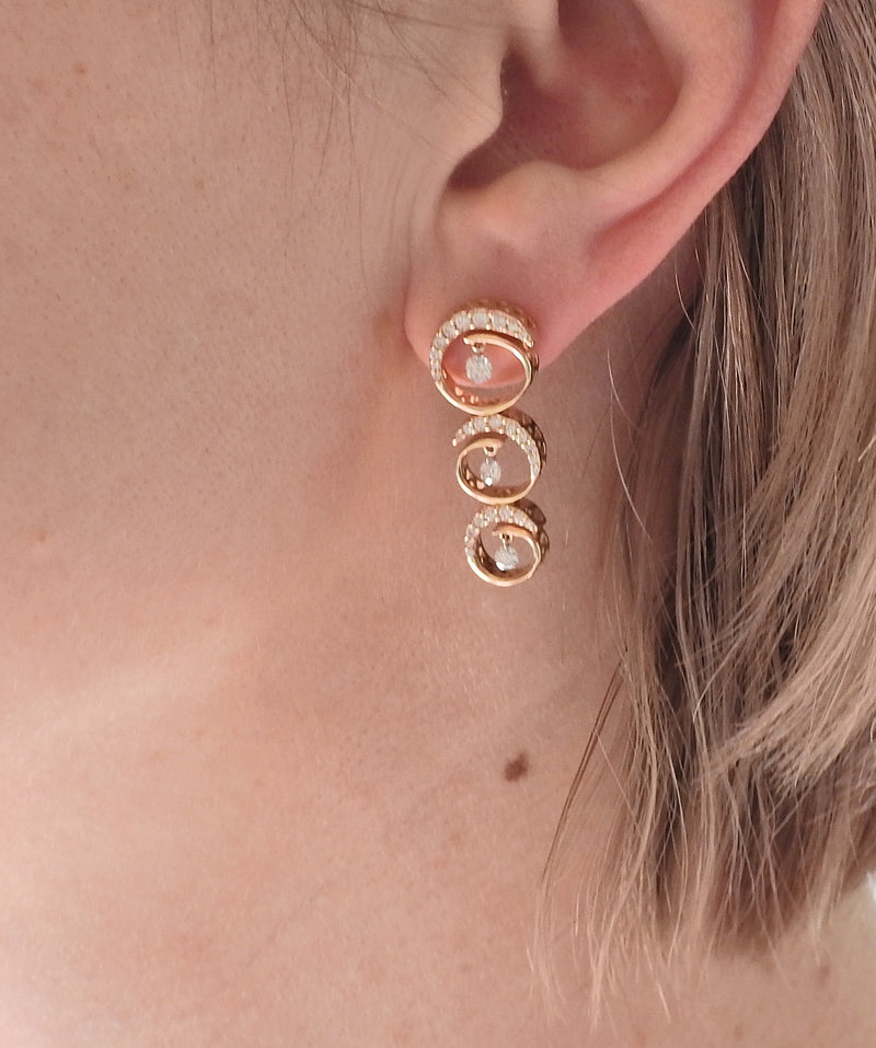 Ponte Vecchio Gioielli Diamond Rose Gold Drop Earrings