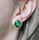 Asch Grossbardt Gemstone Crystal Gold Earrings
