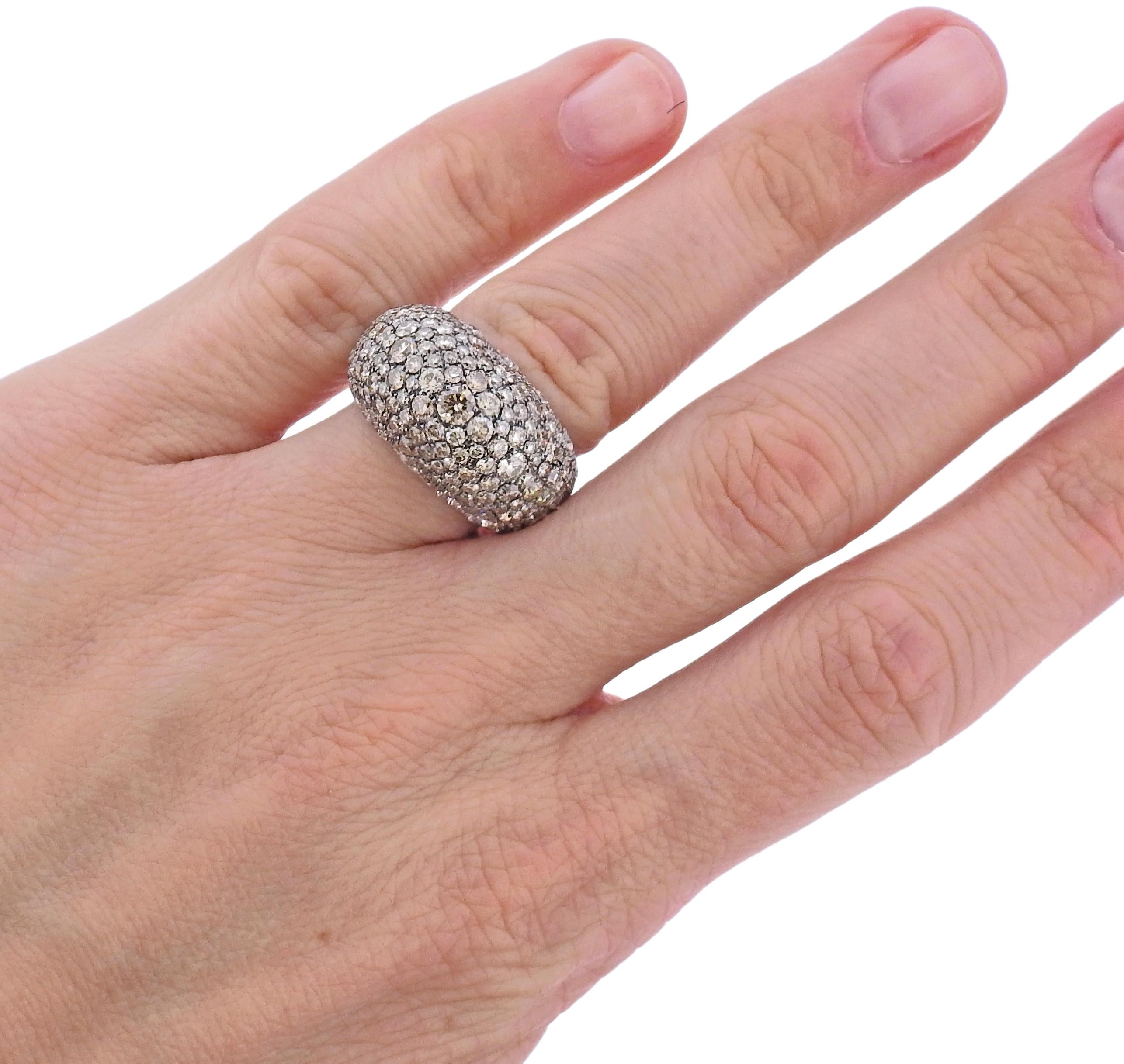 Bucherer Gold 5.53ctw Fancy Diamond Dome Cocktail Ring