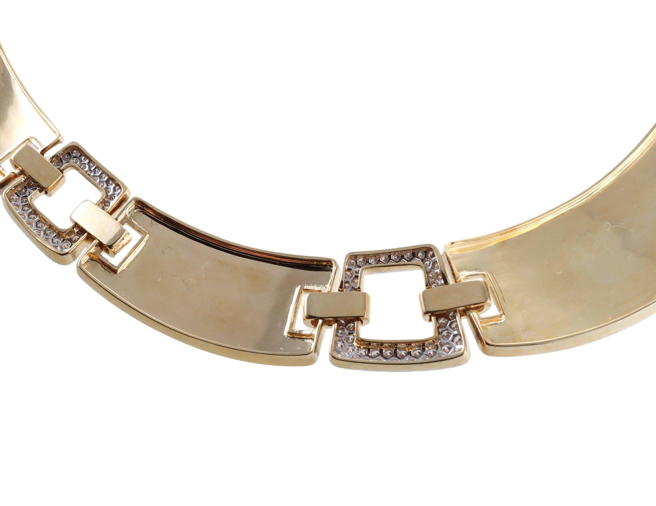 David Webb Diamond Gold Platinum Necklace