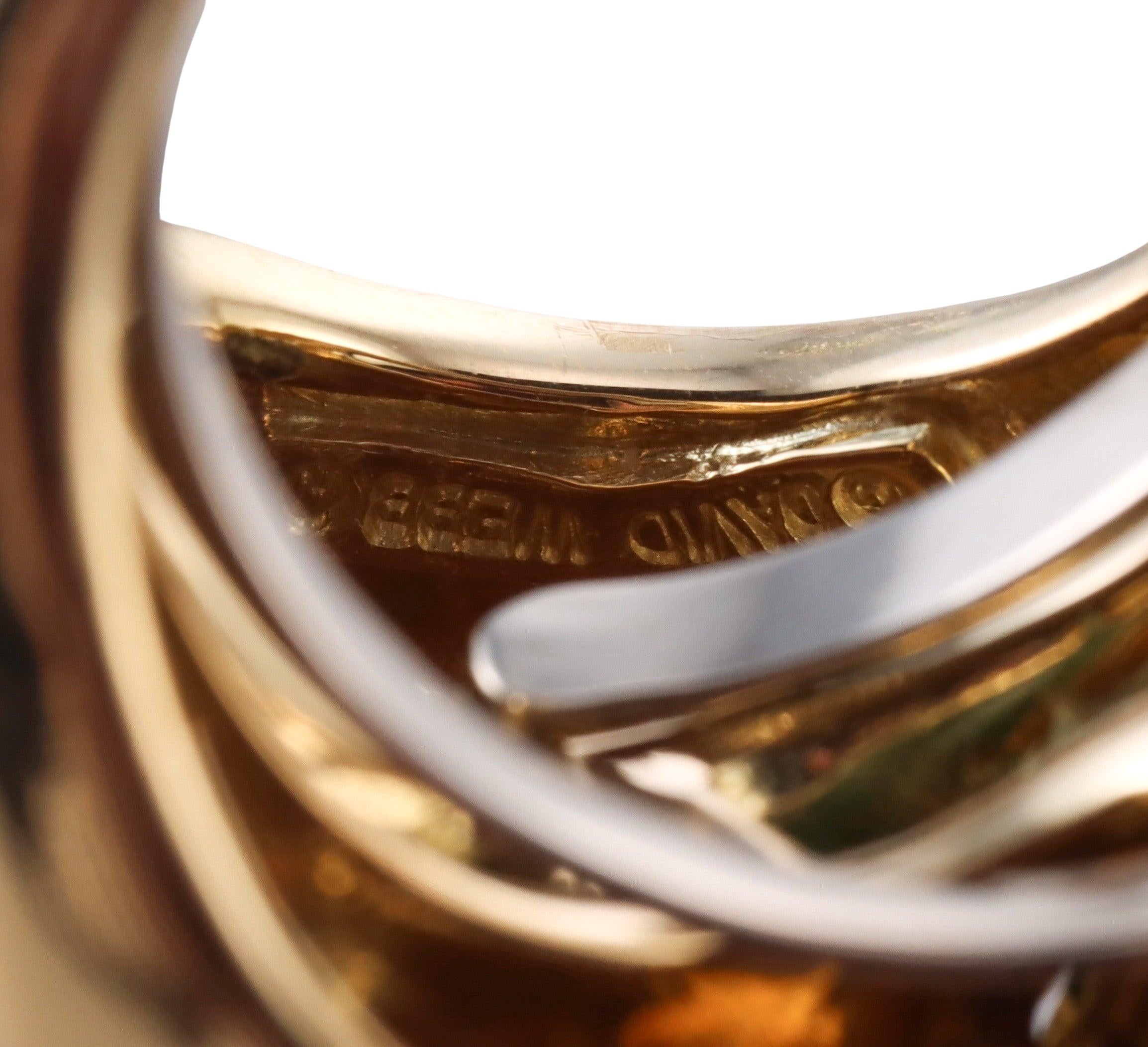 David Webb Enamel Gold Bypass Ring
