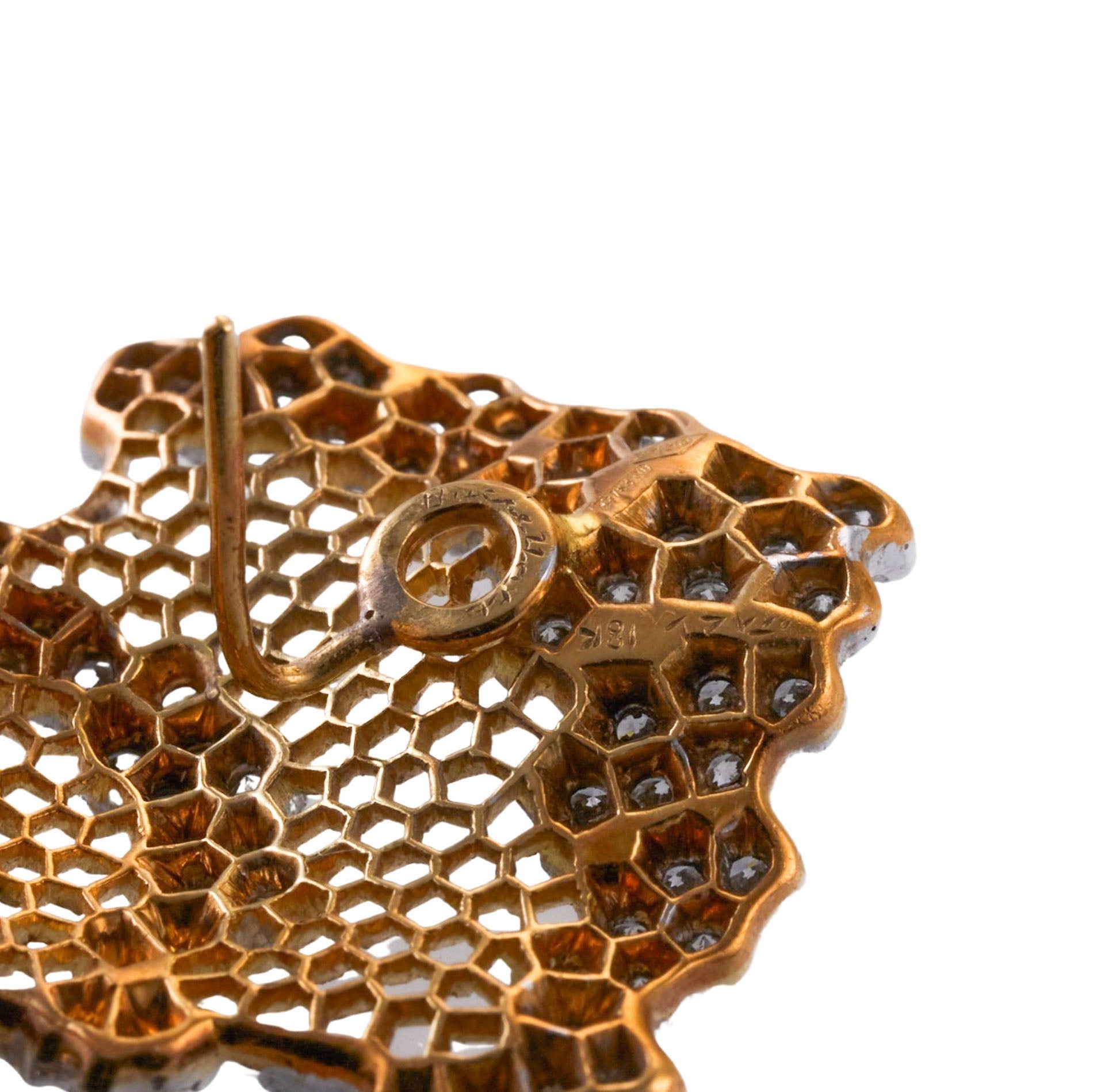 Buccellati Honeycomb Diamond Gold Earrings
