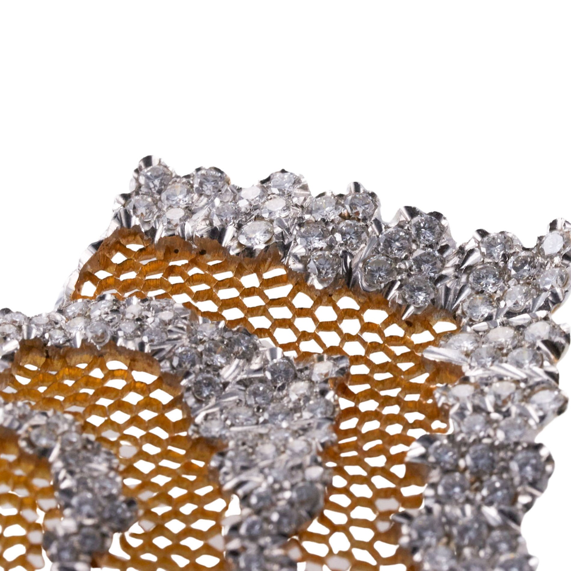 Buccellati Honeycomb Diamond Gold Earrings
