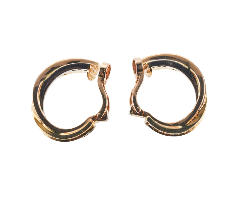 Cartier Trinity Diamond Gold Hoop Earrings