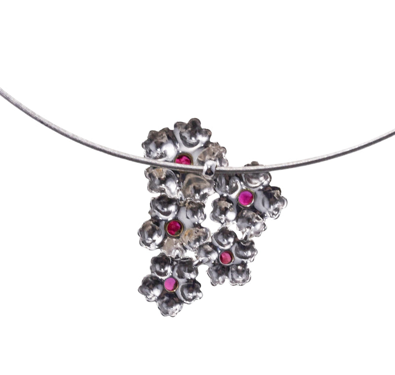 Buccellati Gold Ruby Flower Necklace