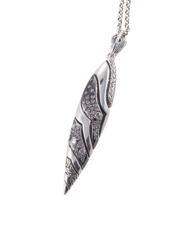 John Hardy Lahar Sterling Silver Diamond Pendant Necklace