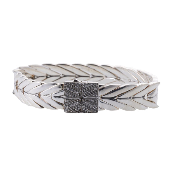 John Hardy Modern Chain Sterling Silver Diamond Bracelet