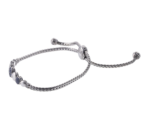 John Hardy Dot Sterling Silver Sapphire Chain Bracelet