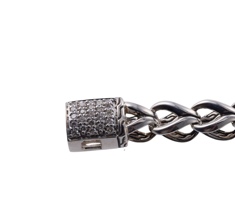John Hardy Asli Classic Chain Sterling Silver Diamond Bracelet
