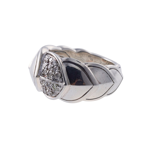 John Hardy Legends Naga Sterling Silver Diamond Ring