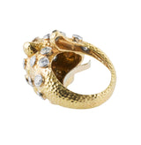 David Webb Diamond Emerald Gold Platinum Leopard Ring