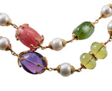 Seaman Schepps Multi Gemstone Pearl Gold Nesting Necklace Set