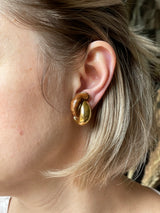 Seaman Schepps Wood Gold Link Earrings