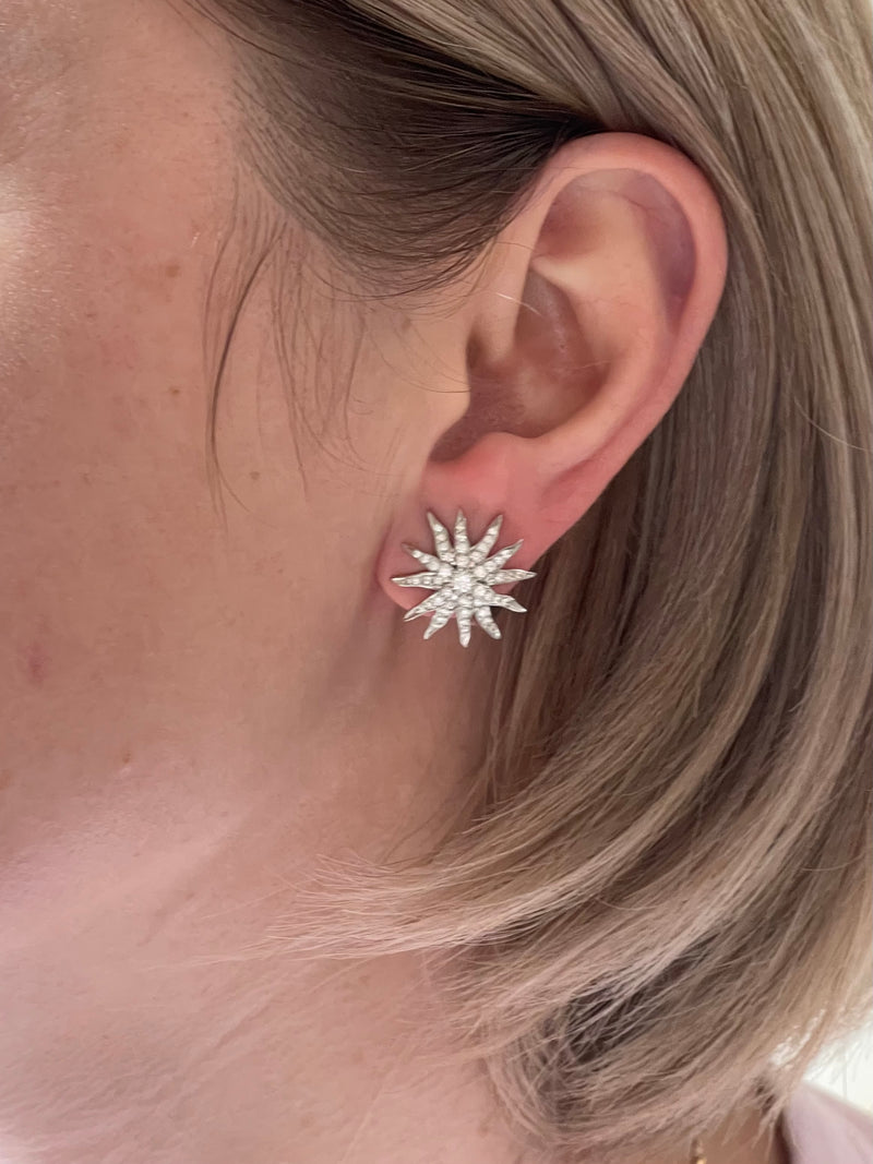 Tiffany & Co Starburst Diamond Platinum Earrings