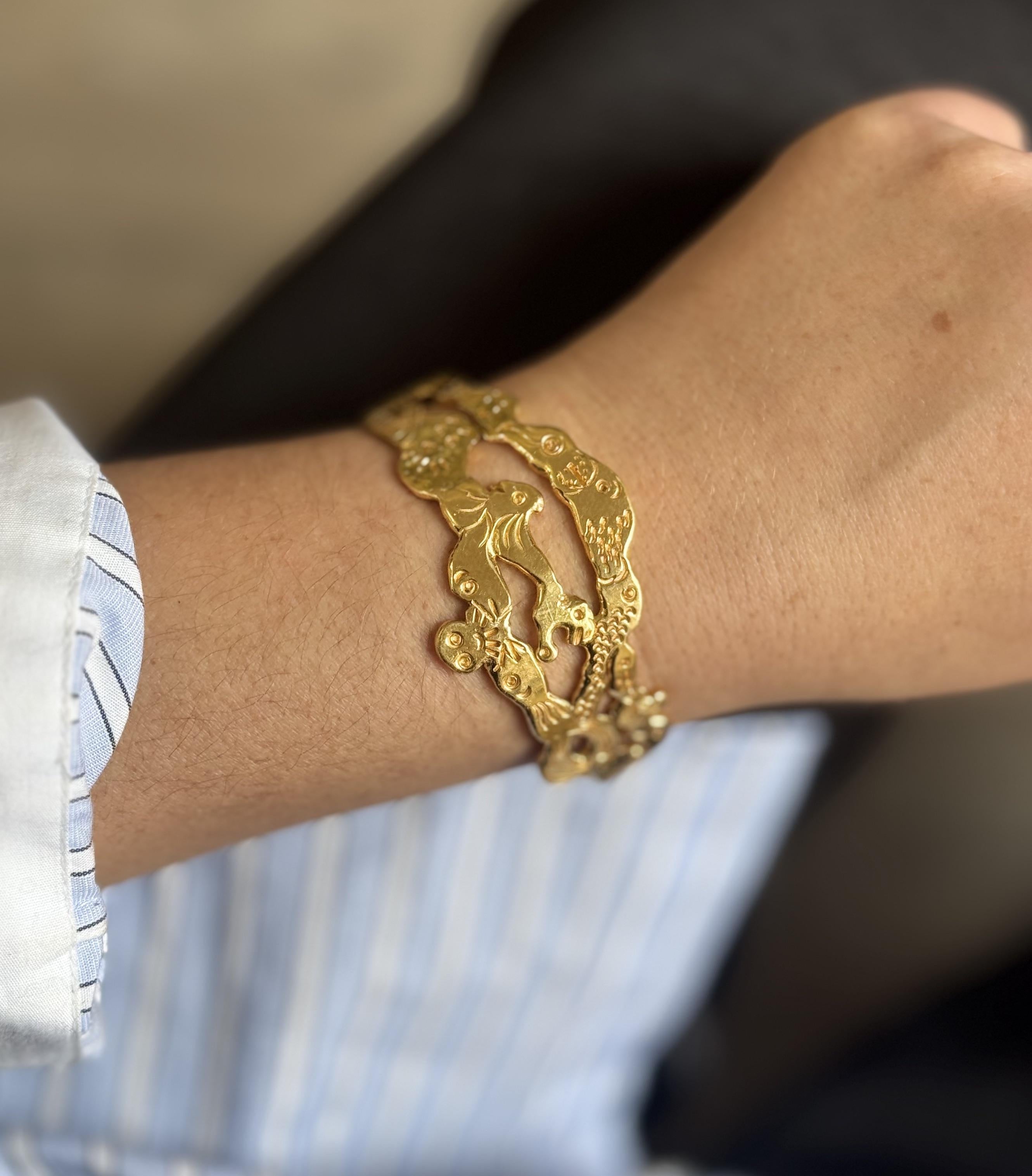 Jean Mahie Charming Monsters Gold Cuff Bracelet