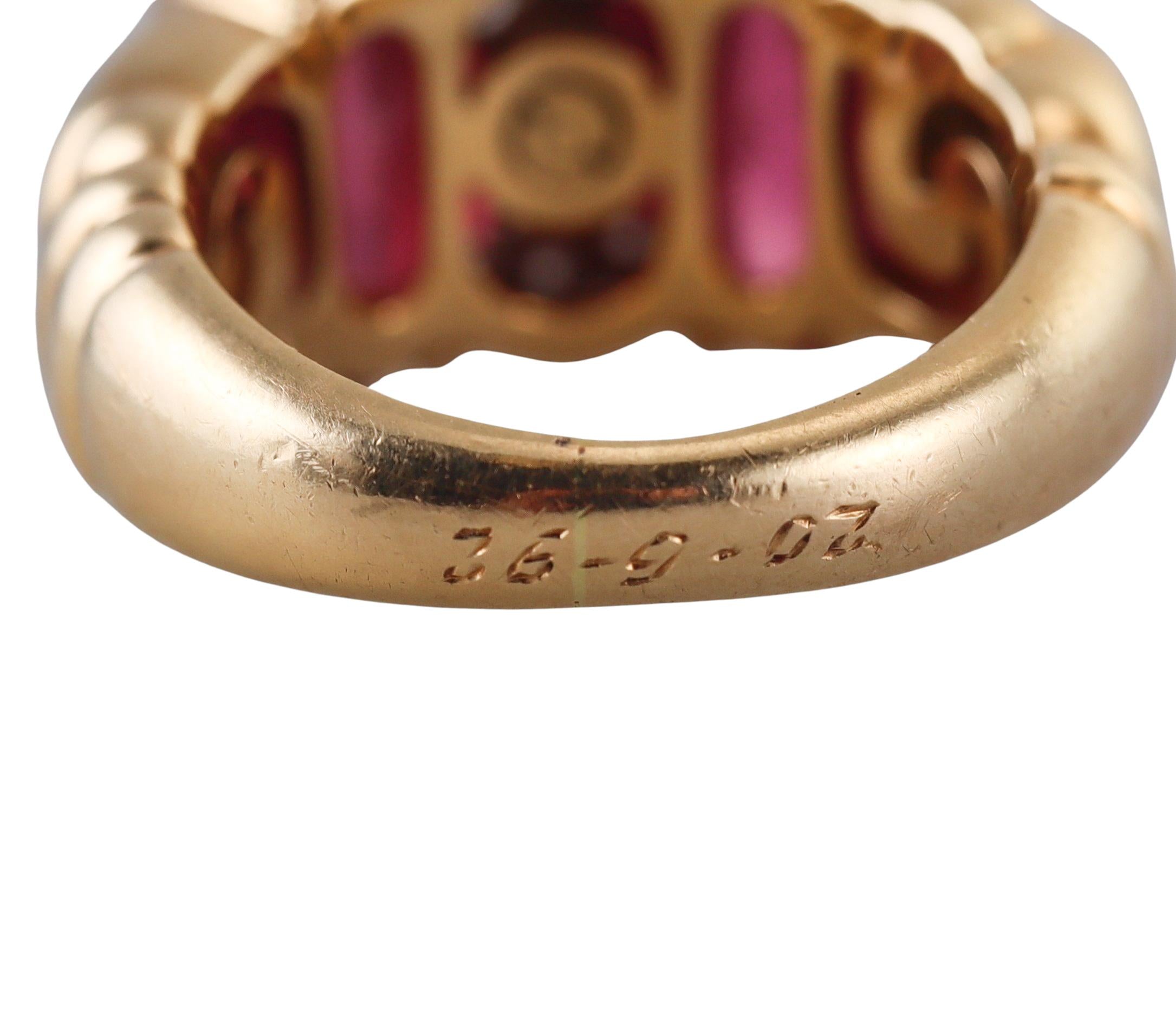 Bulgari Doppio Cuore Diamond Tourmaline Gold Ring