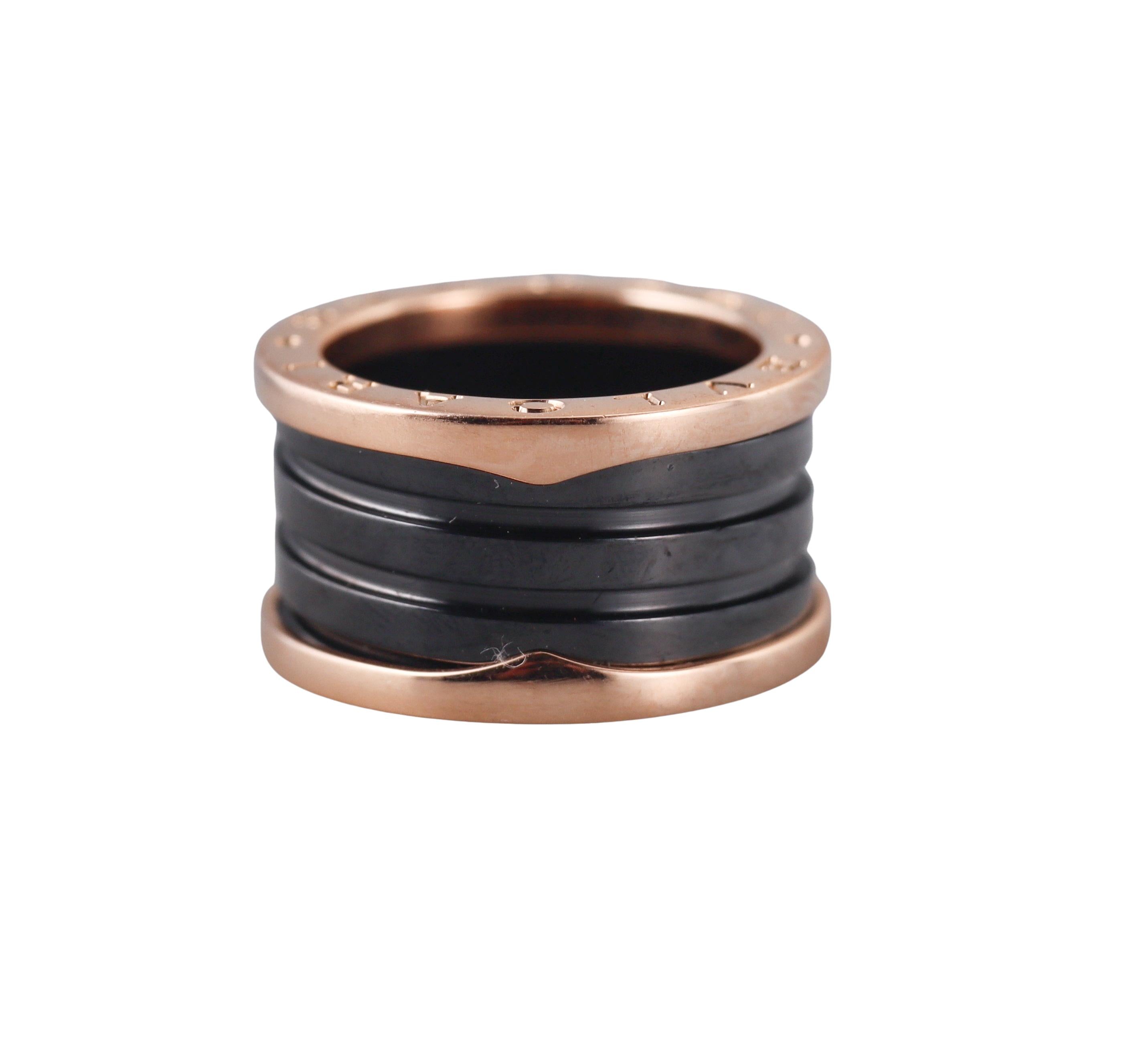 Bulgari B.Zero1 Gold Black Ceramic Band Ring