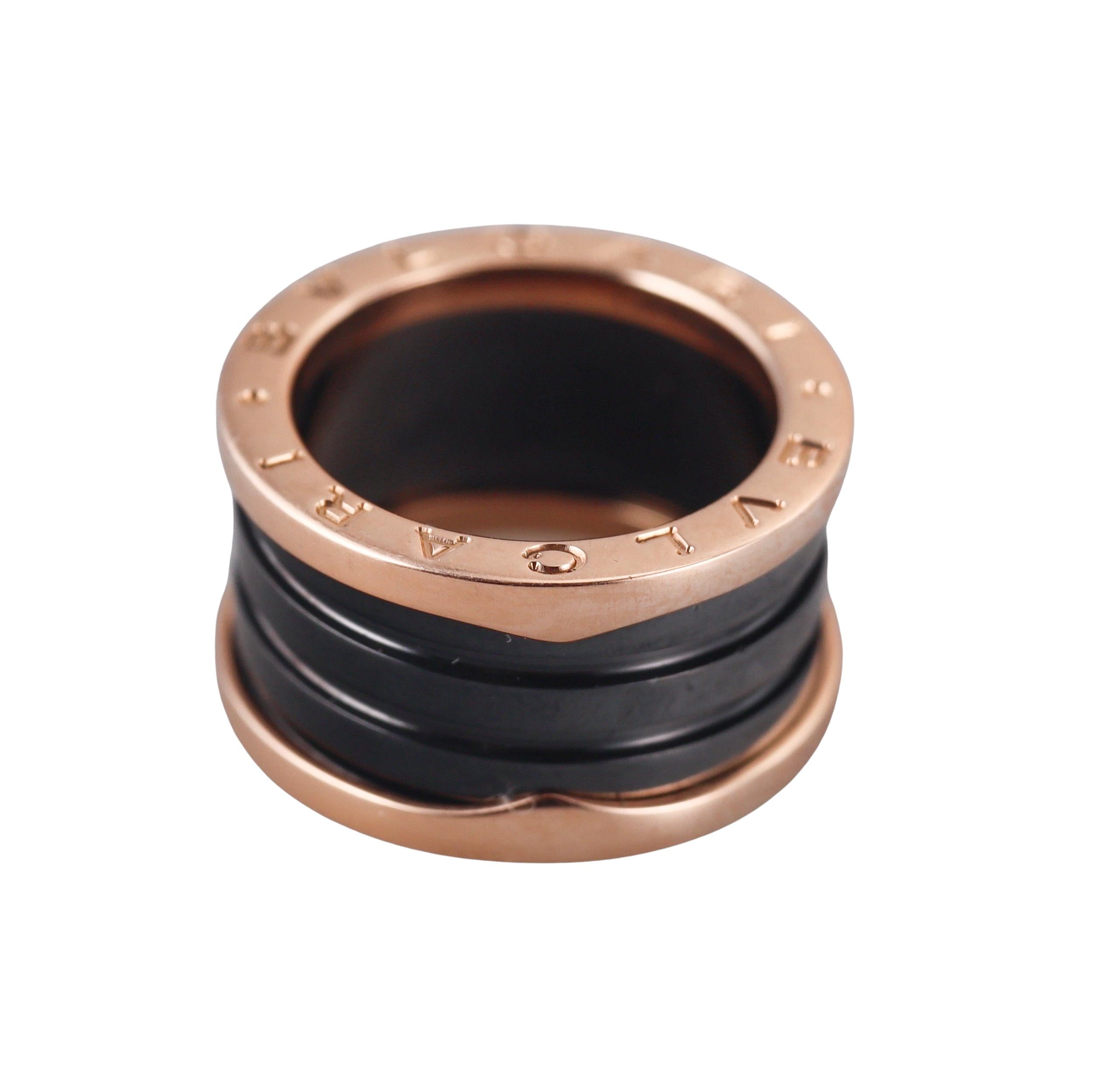 Bulgari B.Zero1 Gold Black Ceramic Band Ring