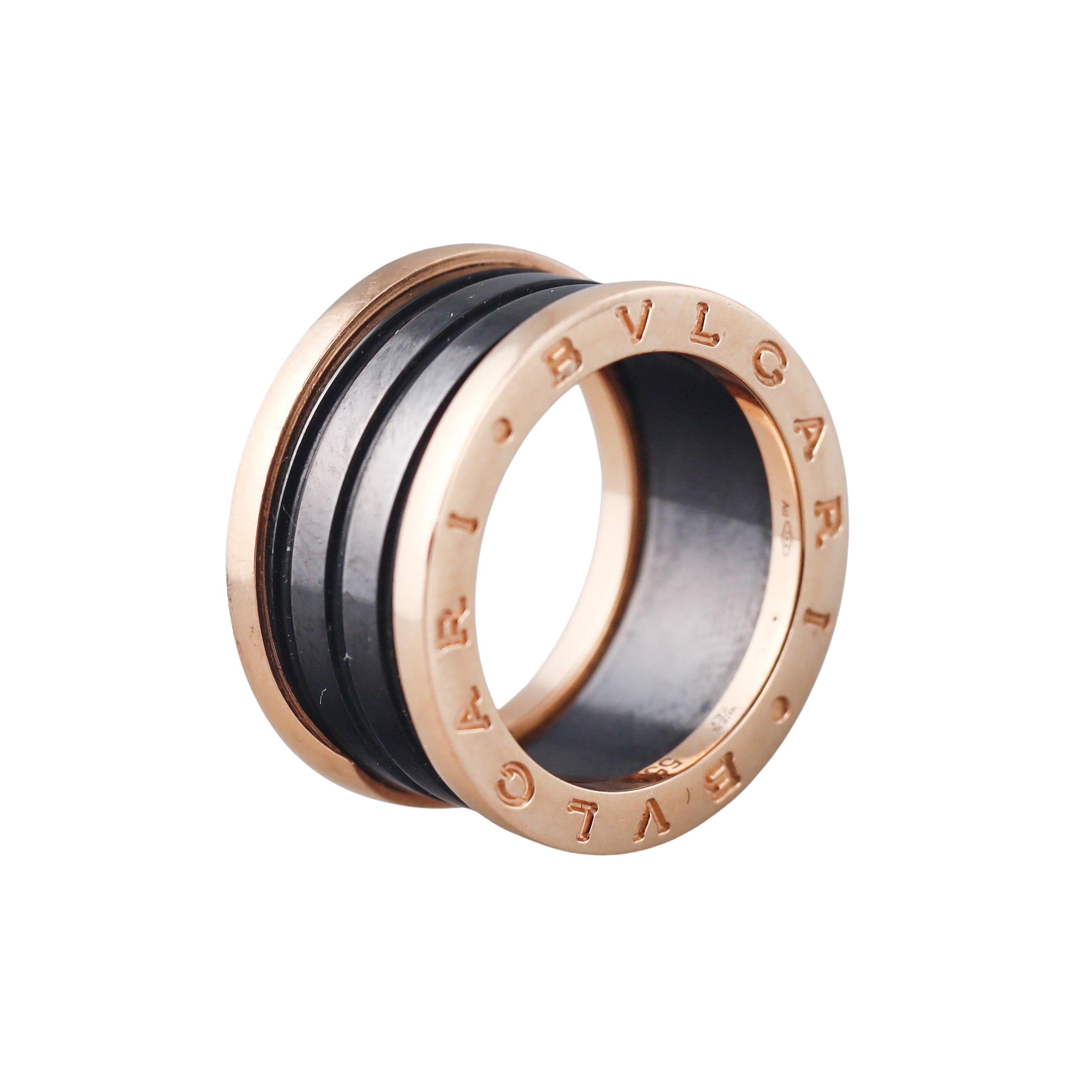 Bulgari B.Zero1 Gold Black Ceramic Band Ring
