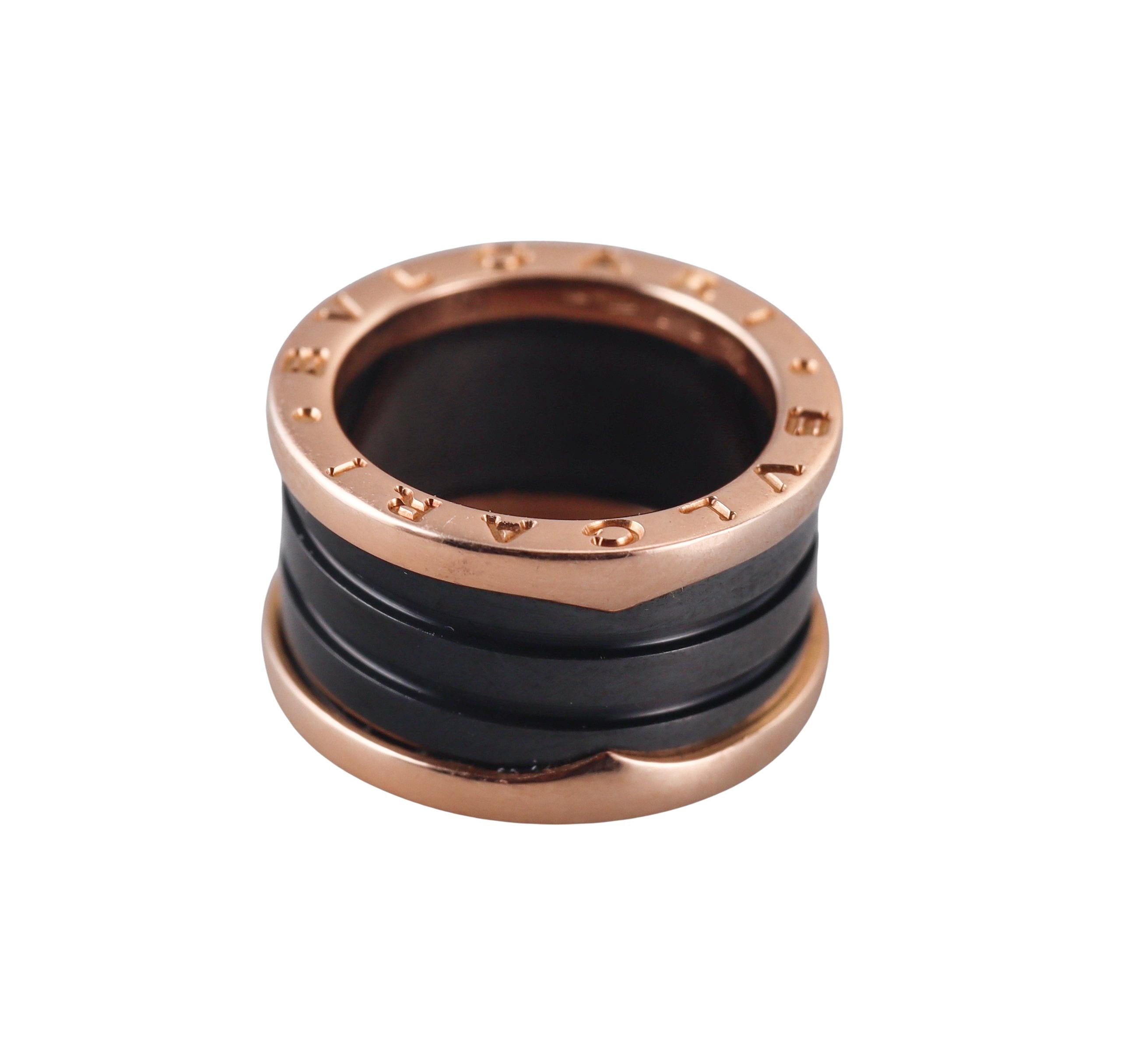 Bulgari B.Zero1 Gold Black Ceramic Band Ring