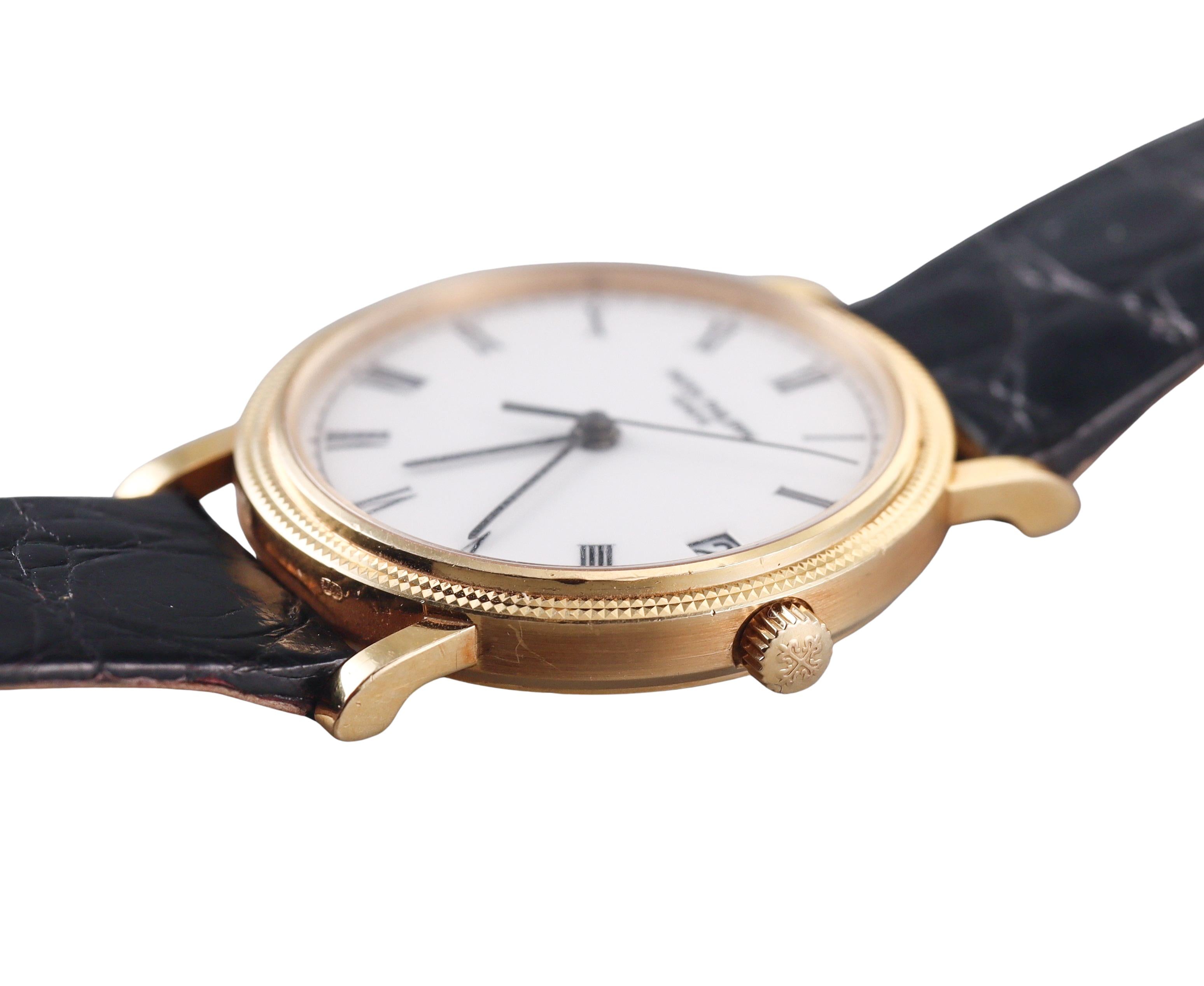 Patek Philippe Calatrava White Roman Dial Gold Watch 3802/200J