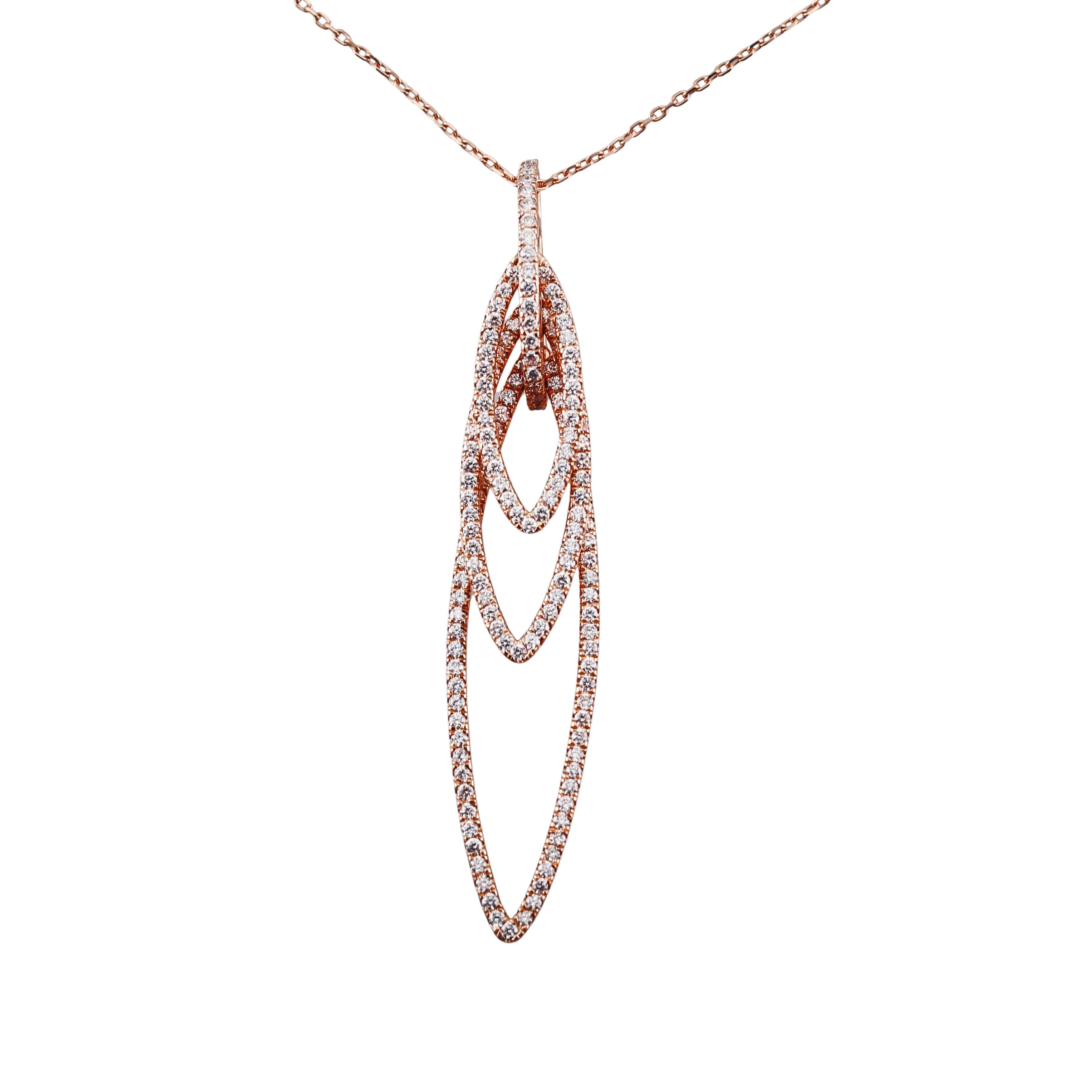 Modern Diamond Gold Pendant Necklace