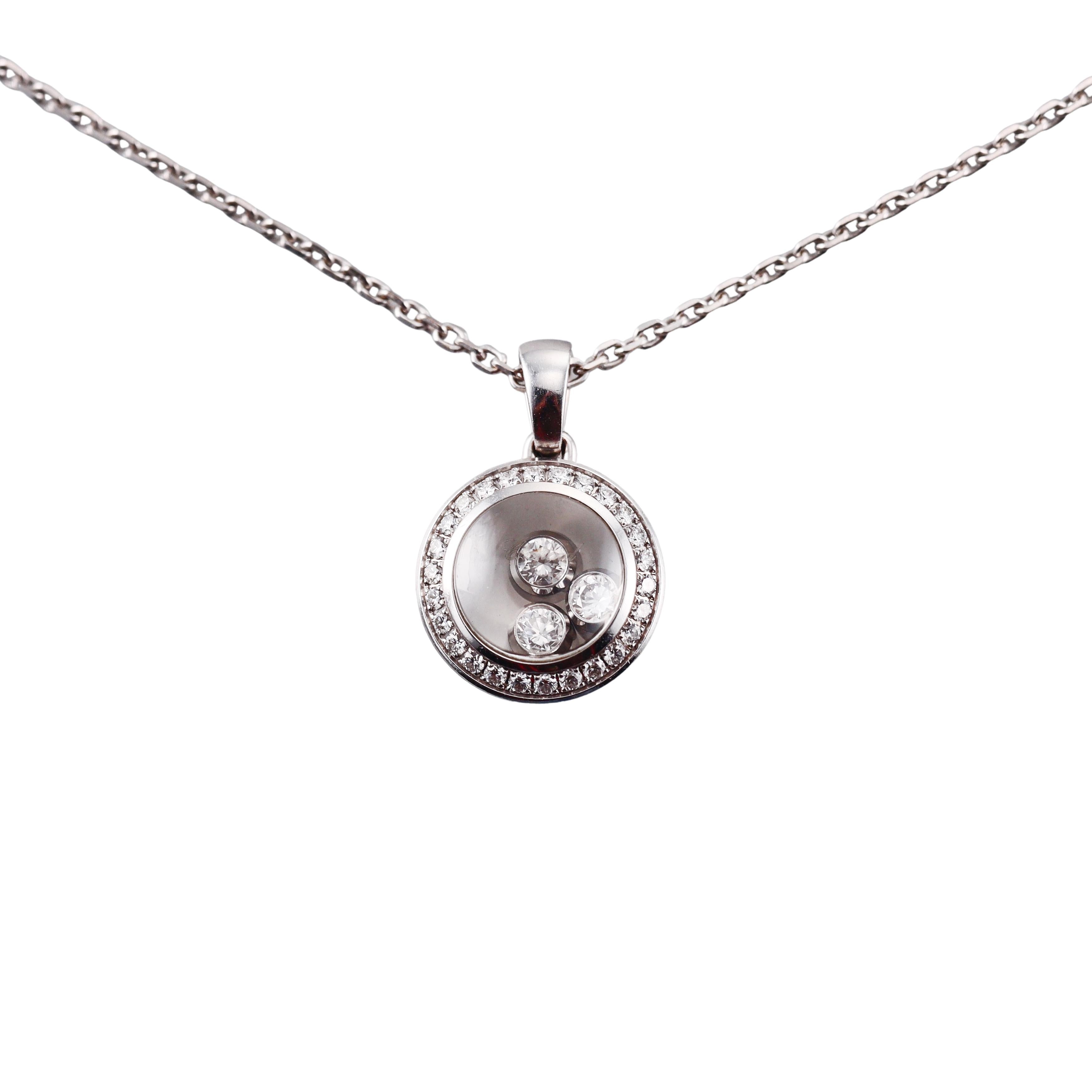 Chopard Happy Curves White Gold Diamond Pendant 799562-1003