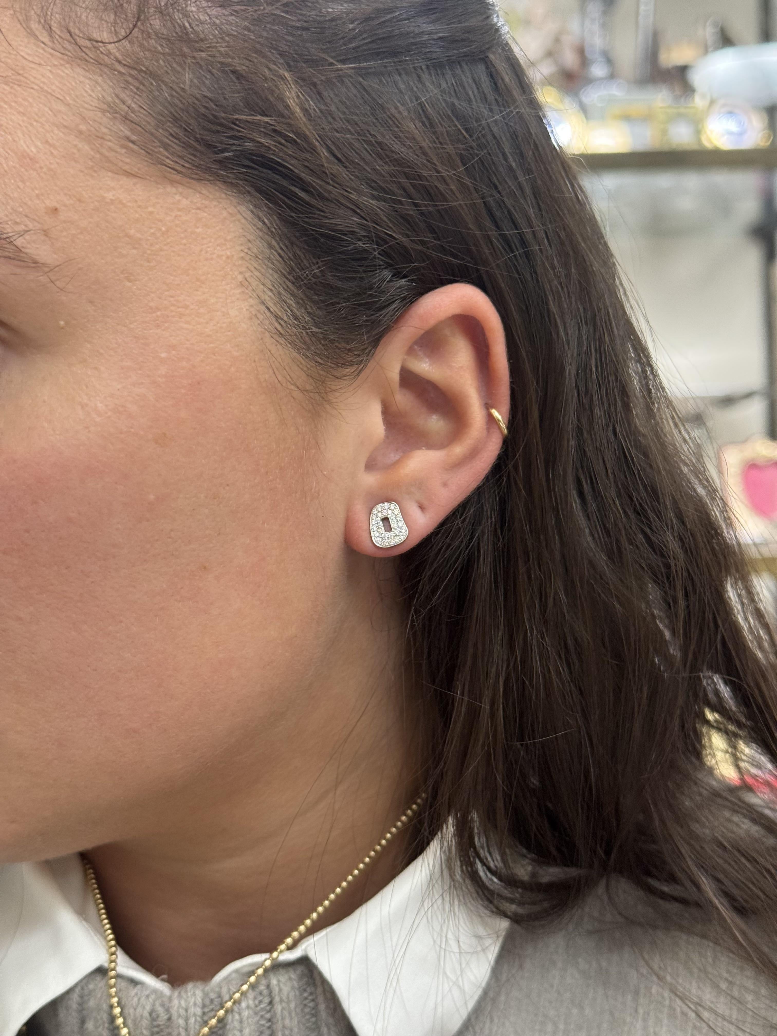 Mattioli Puzzle Diamond White Gold Mini Earrings