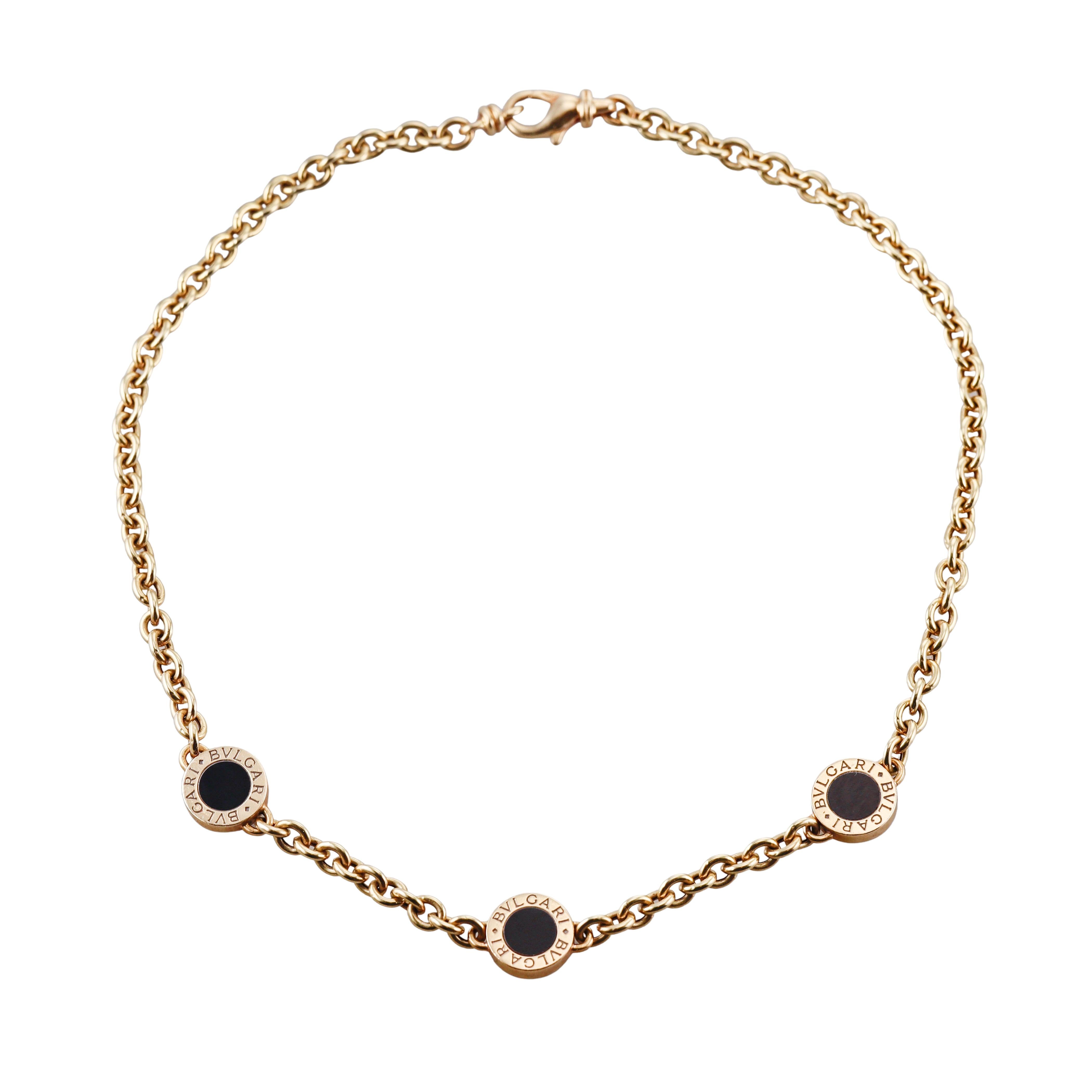 Bulgari Onyx Gold Necklace