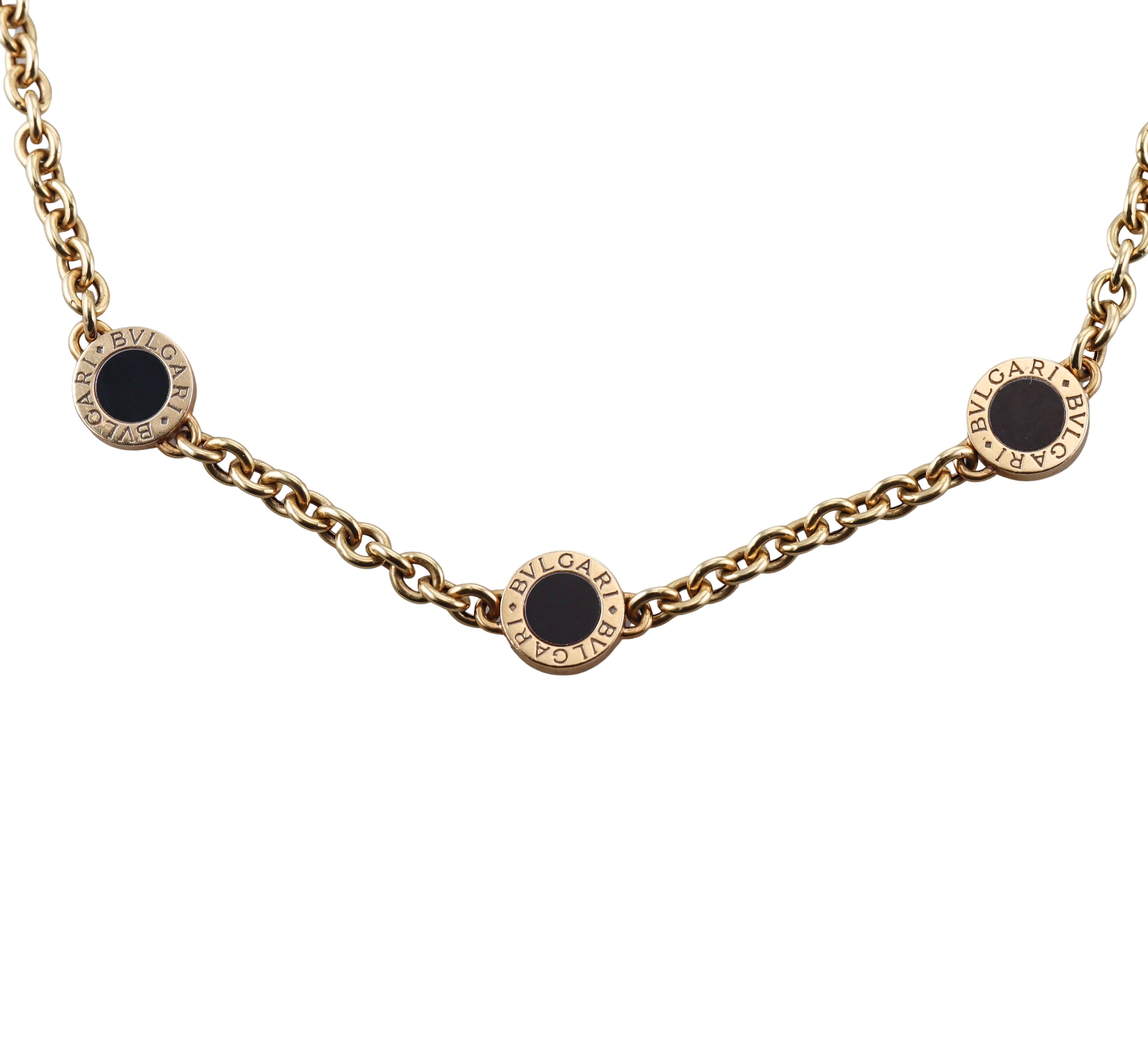 Bulgari Onyx Gold Necklace