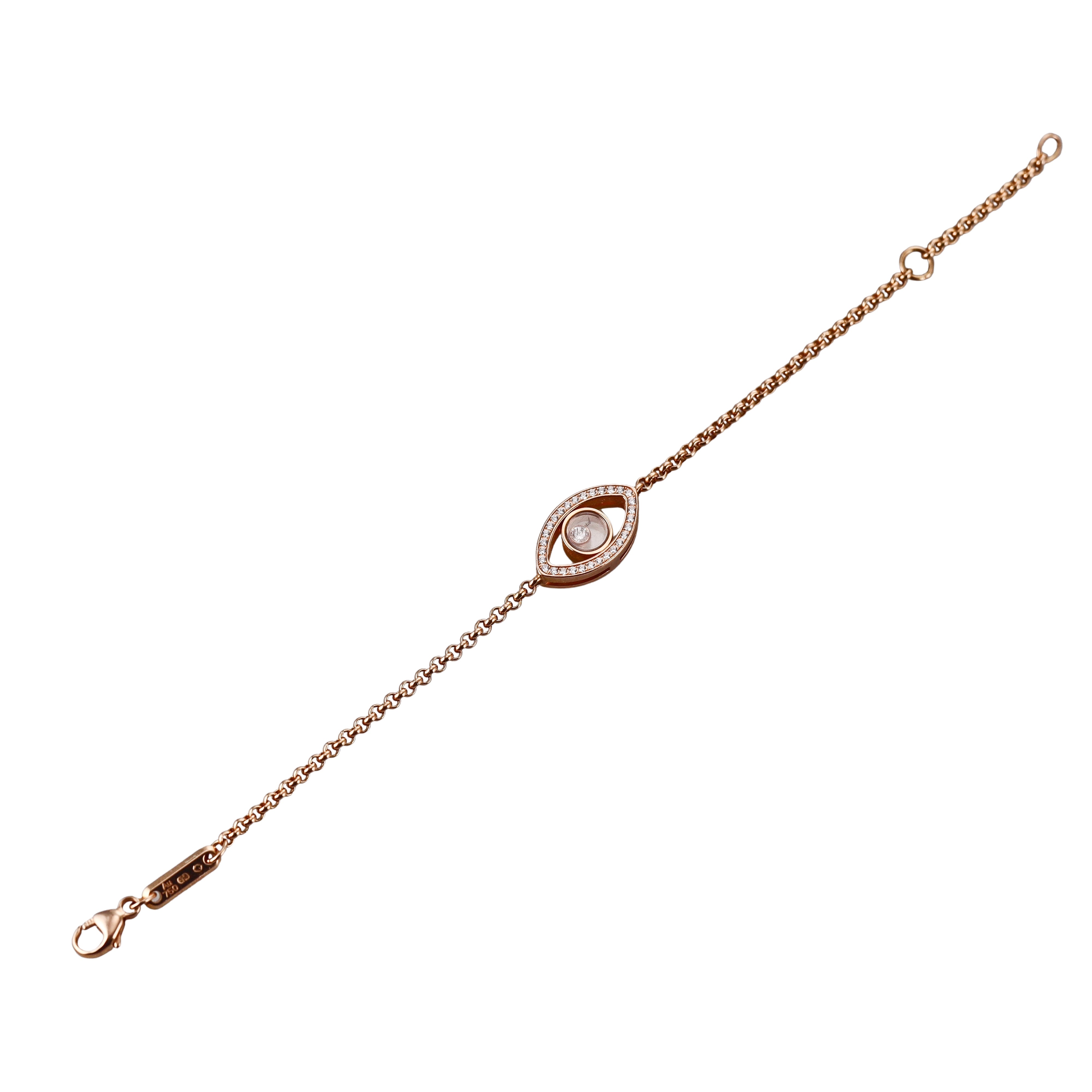 Chopard Happy Diamonds Rose Gold Evil Eye Bracelet