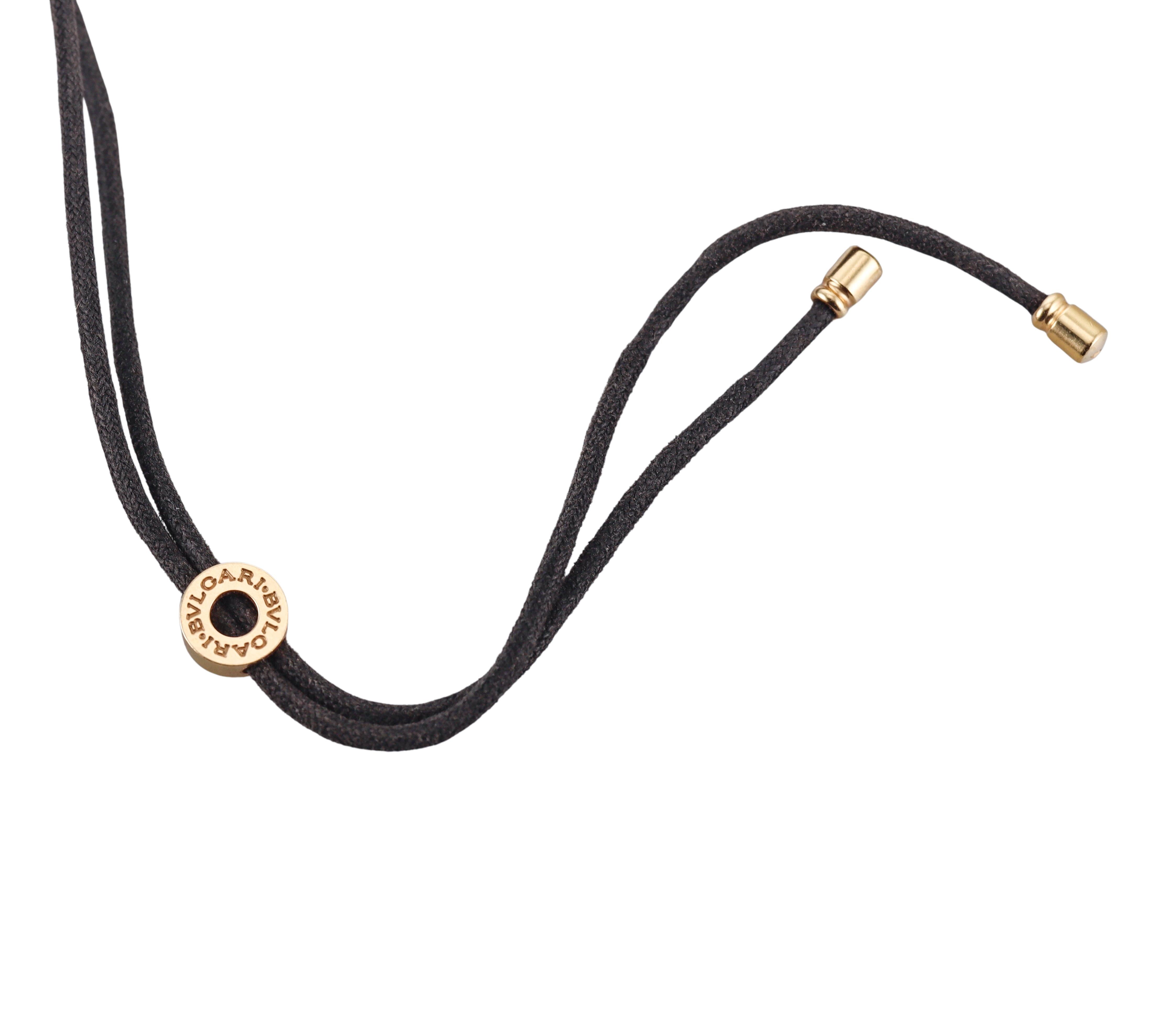Bulgari Parentesi Gold Pendant Cord Necklace