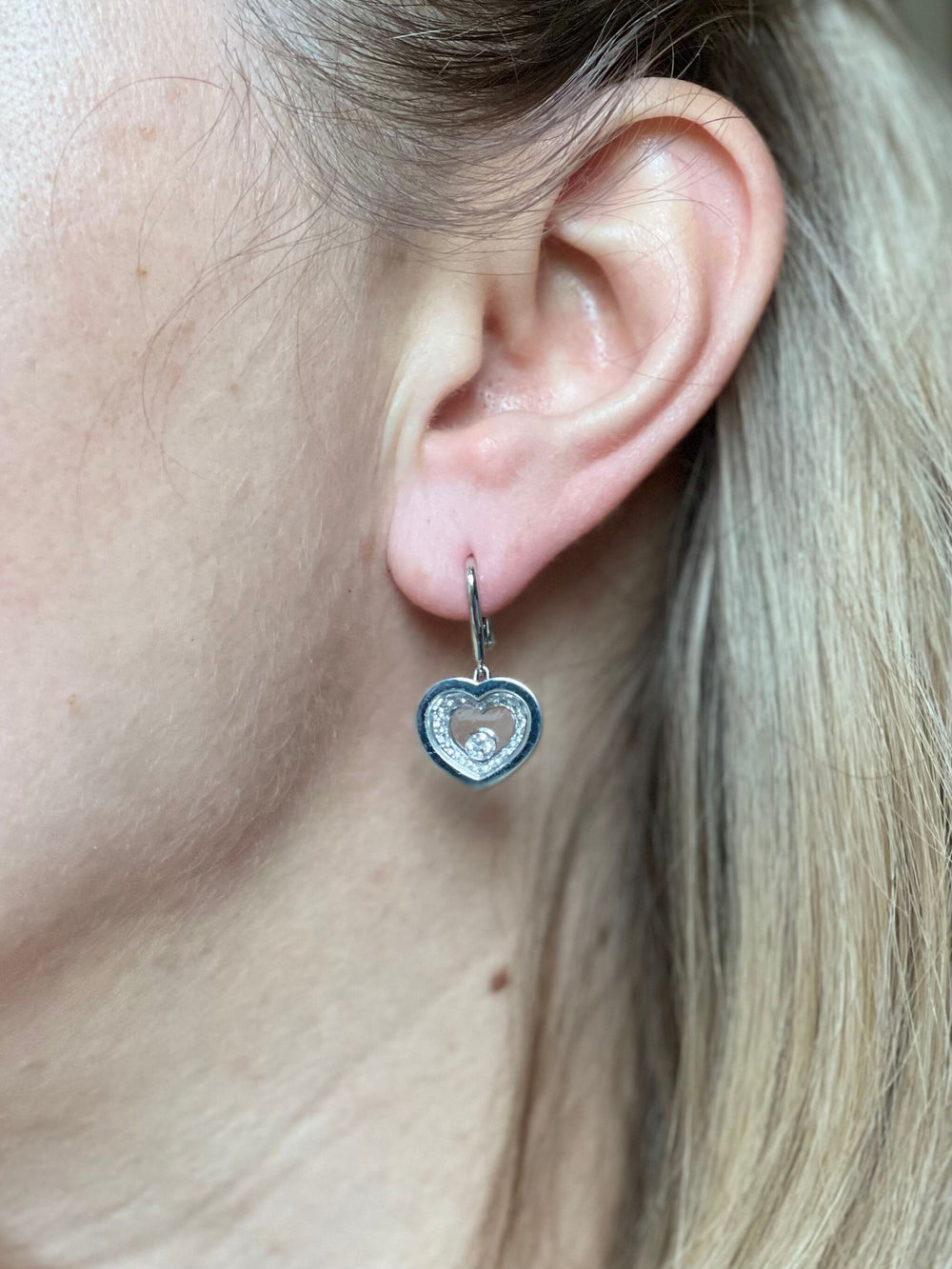Chopard Happy Hearts Diamond Gold Earrings Oak Gem