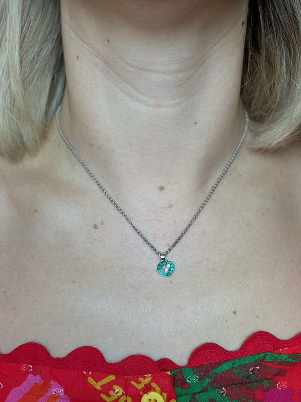 Chopard Happy Diamonds Emerald Gold Heart Pendant Necklace