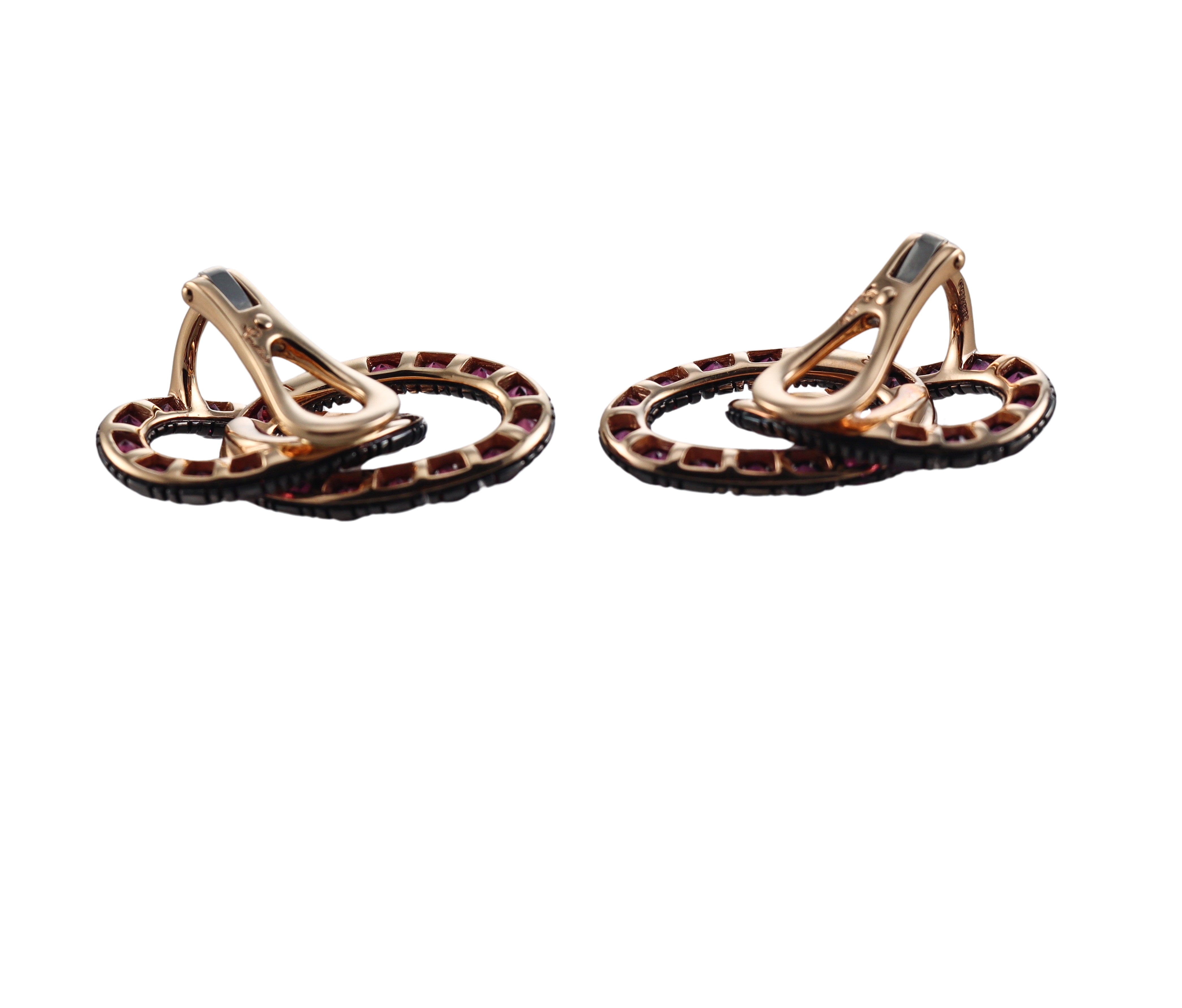Pomellato Tango Pink Sapphire Gold Gold Earrings