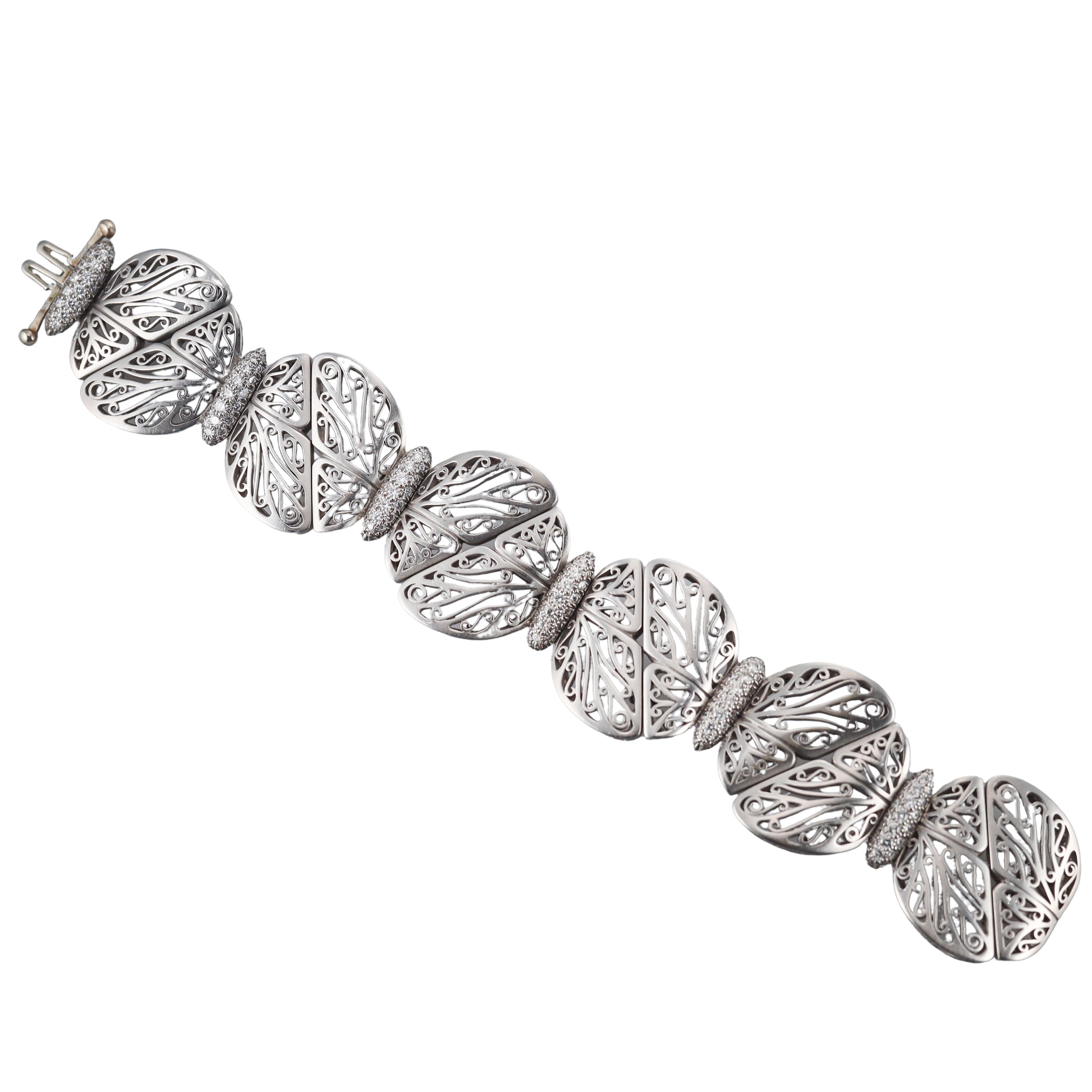 Kieselstein Cord Diamond Platinum Butterfly Bracelet