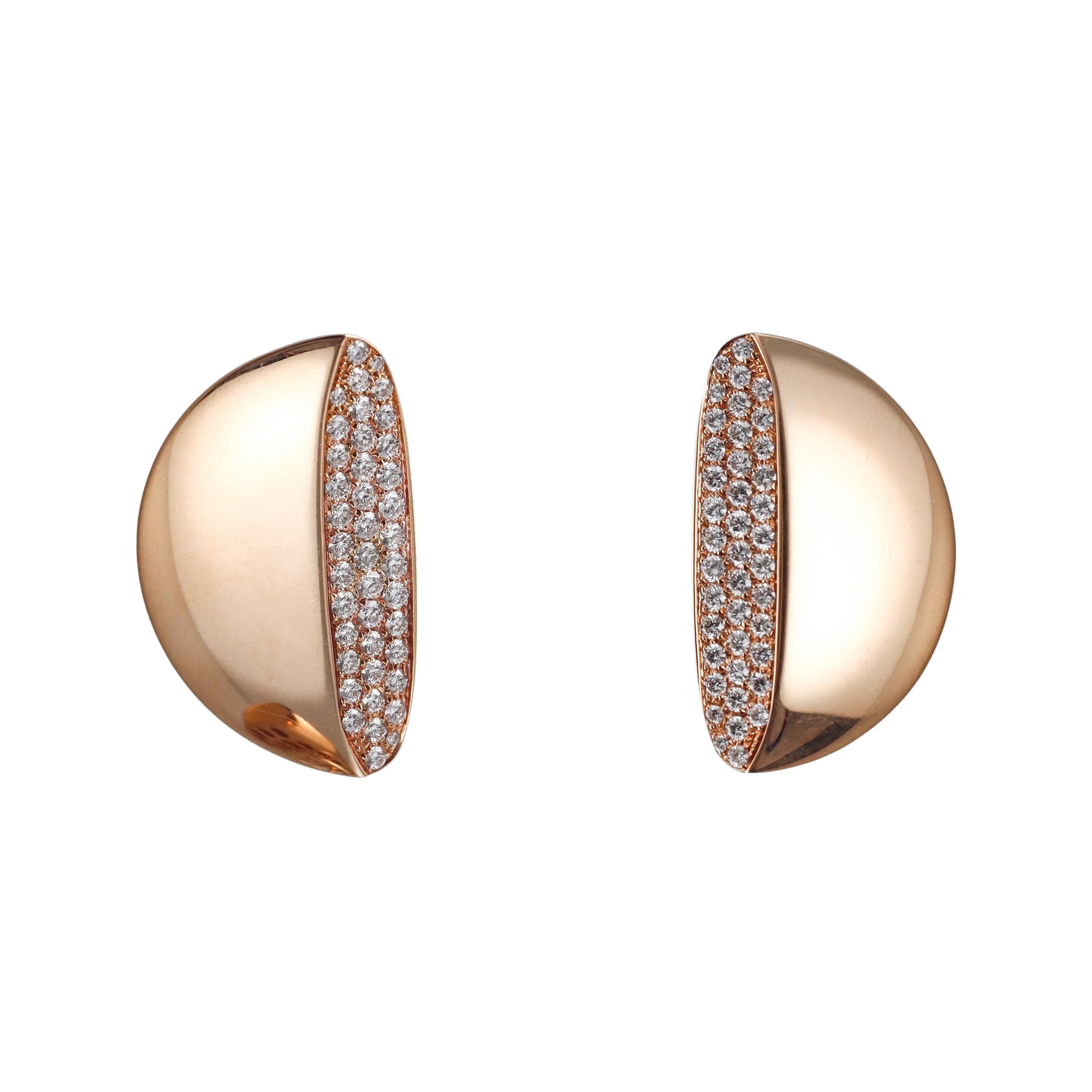 Italian Diamond Rose Gold Earrings