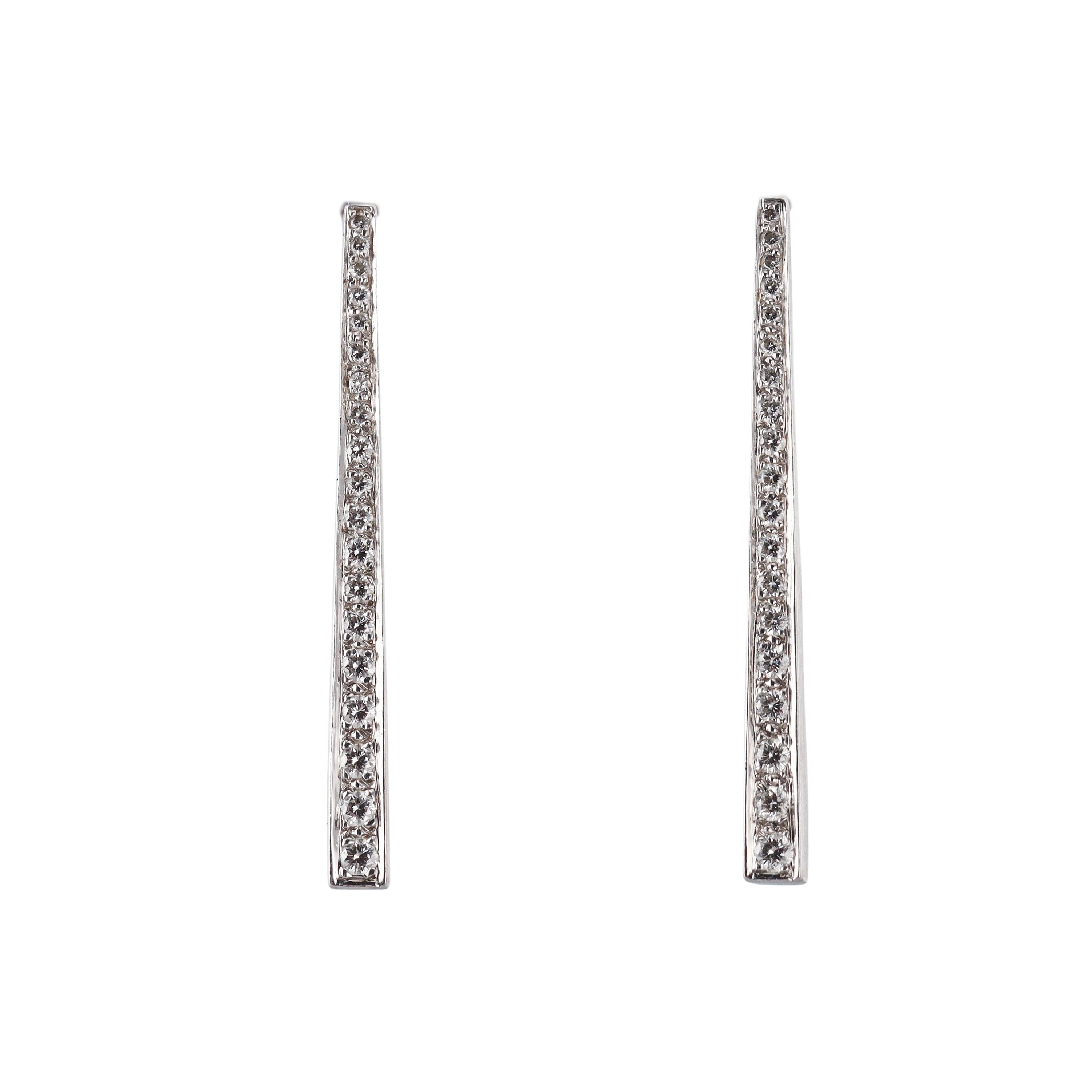 Angela Cummings Diamond Platinum Earrings