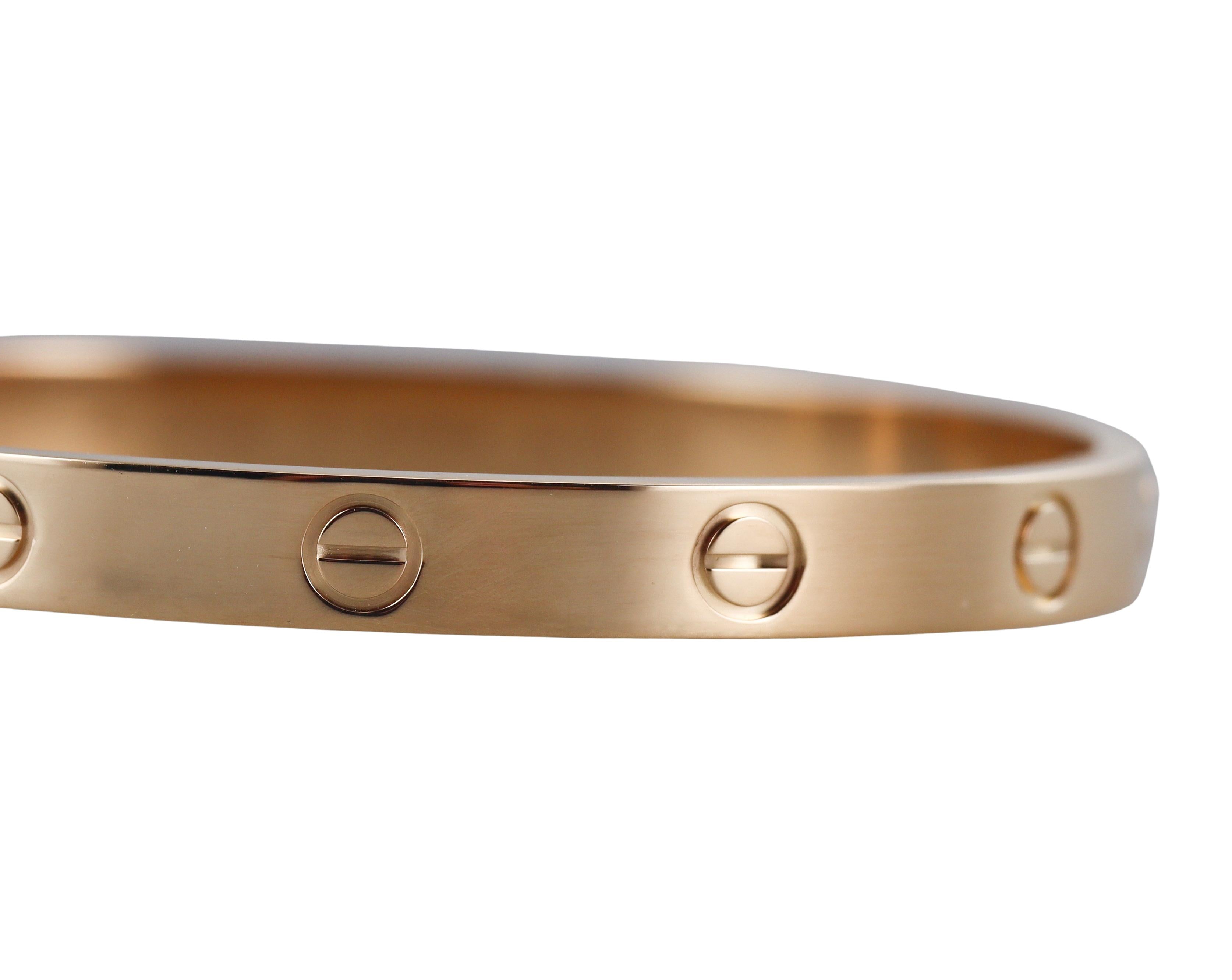 Cartier Love Yellow Gold Classic Model Bracelet Size 17