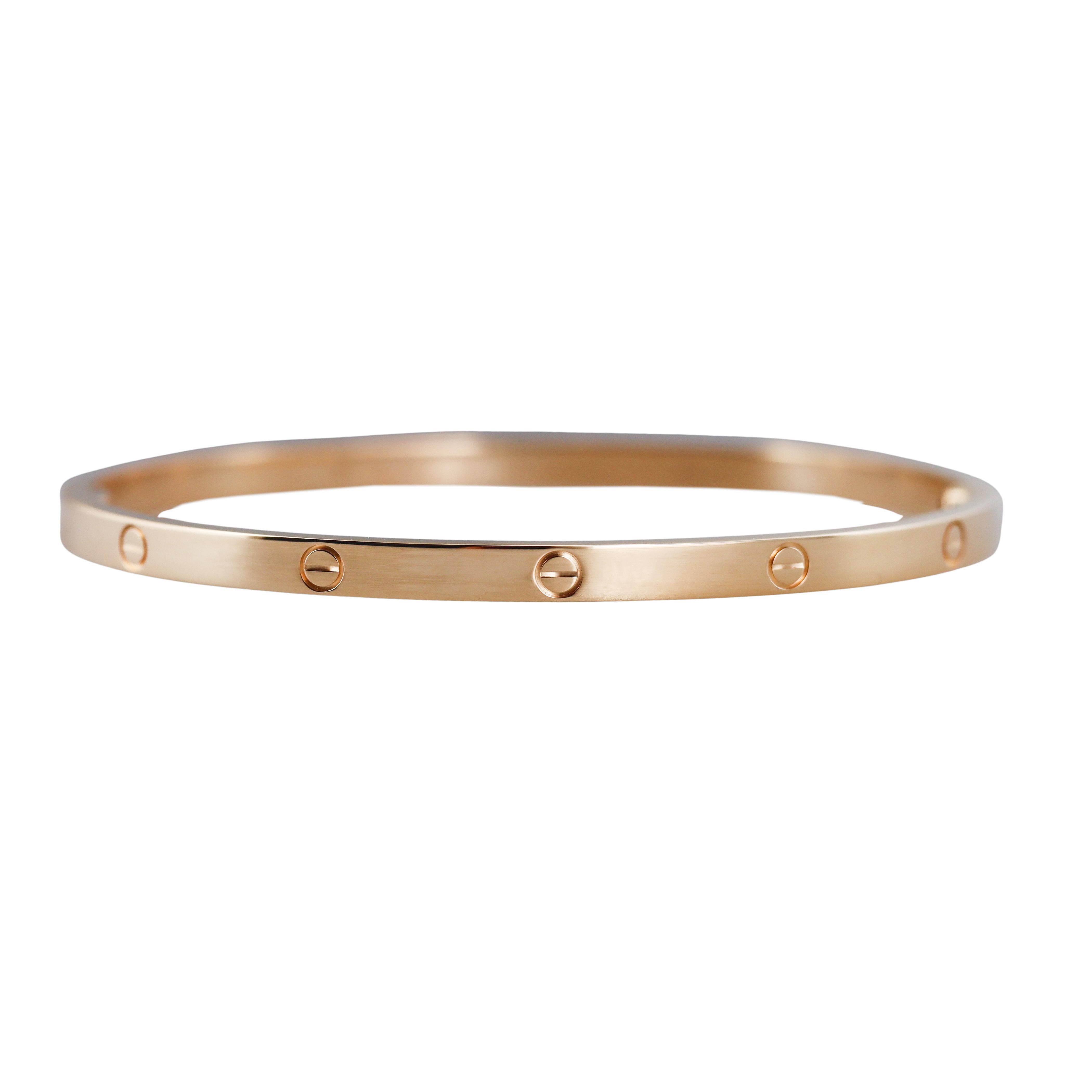Cartier Love Yellow Gold Small Model Bracelet Size 17