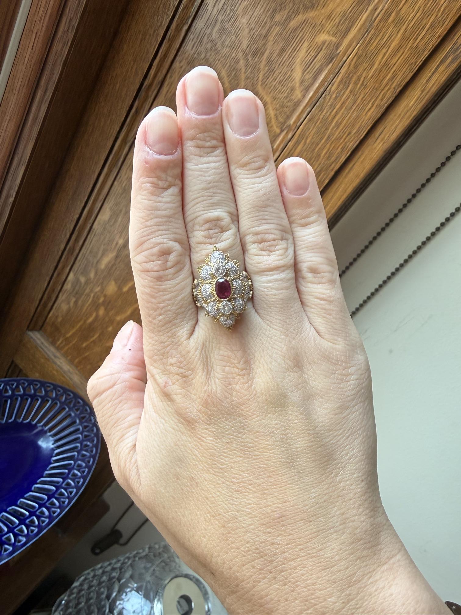 Buccellati Ruby Diamond Gold Ring