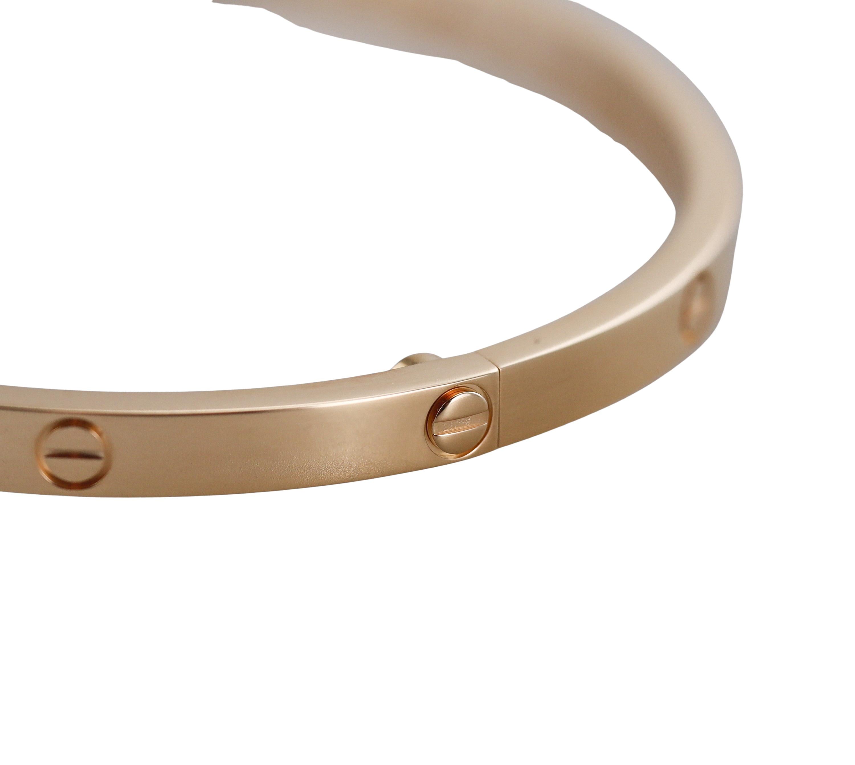 Cartier Love Yellow Gold Small Model Bracelet Size 17