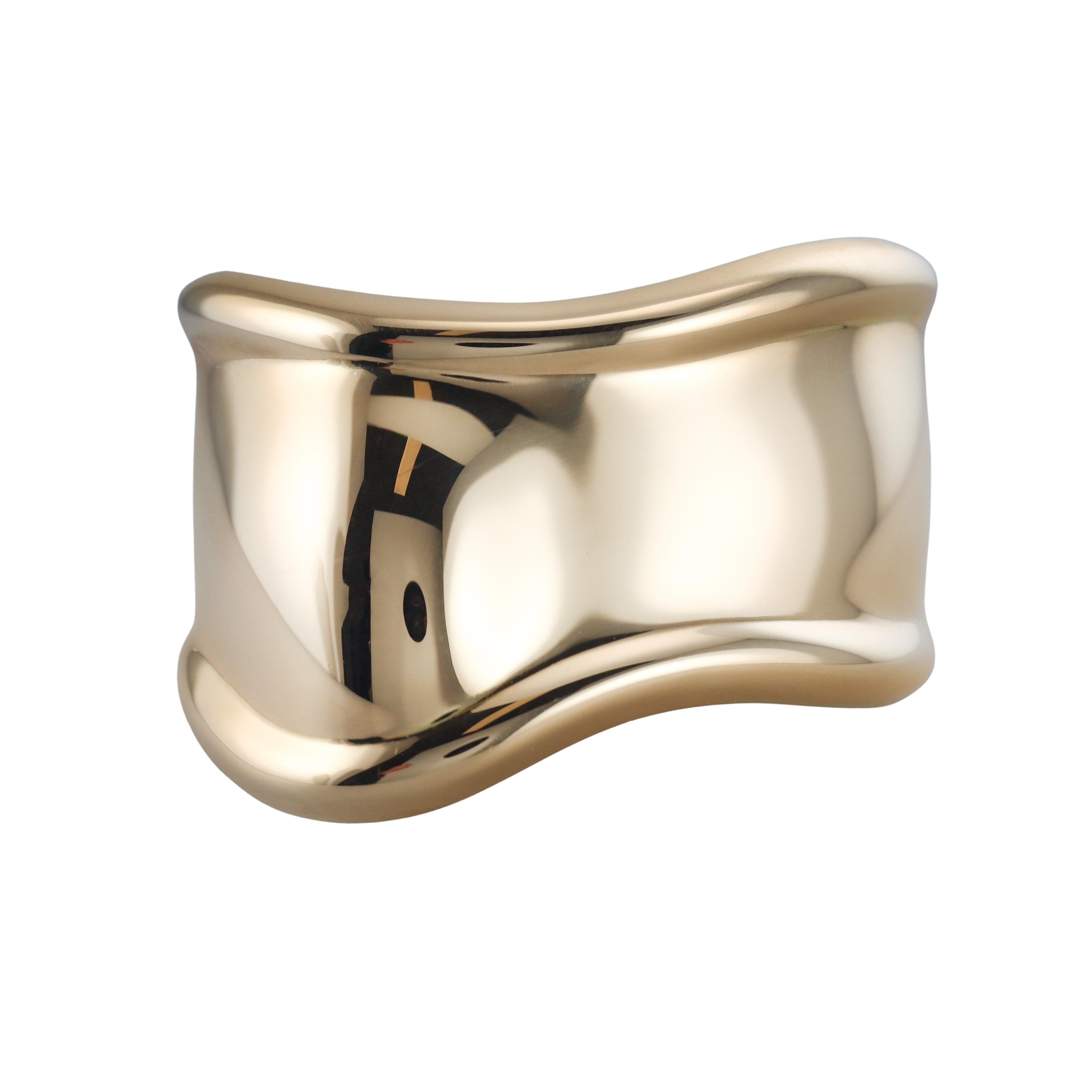 Tiffany & Co Elsa Peretti Gold Small Bone Cuff Bracelet 43mm