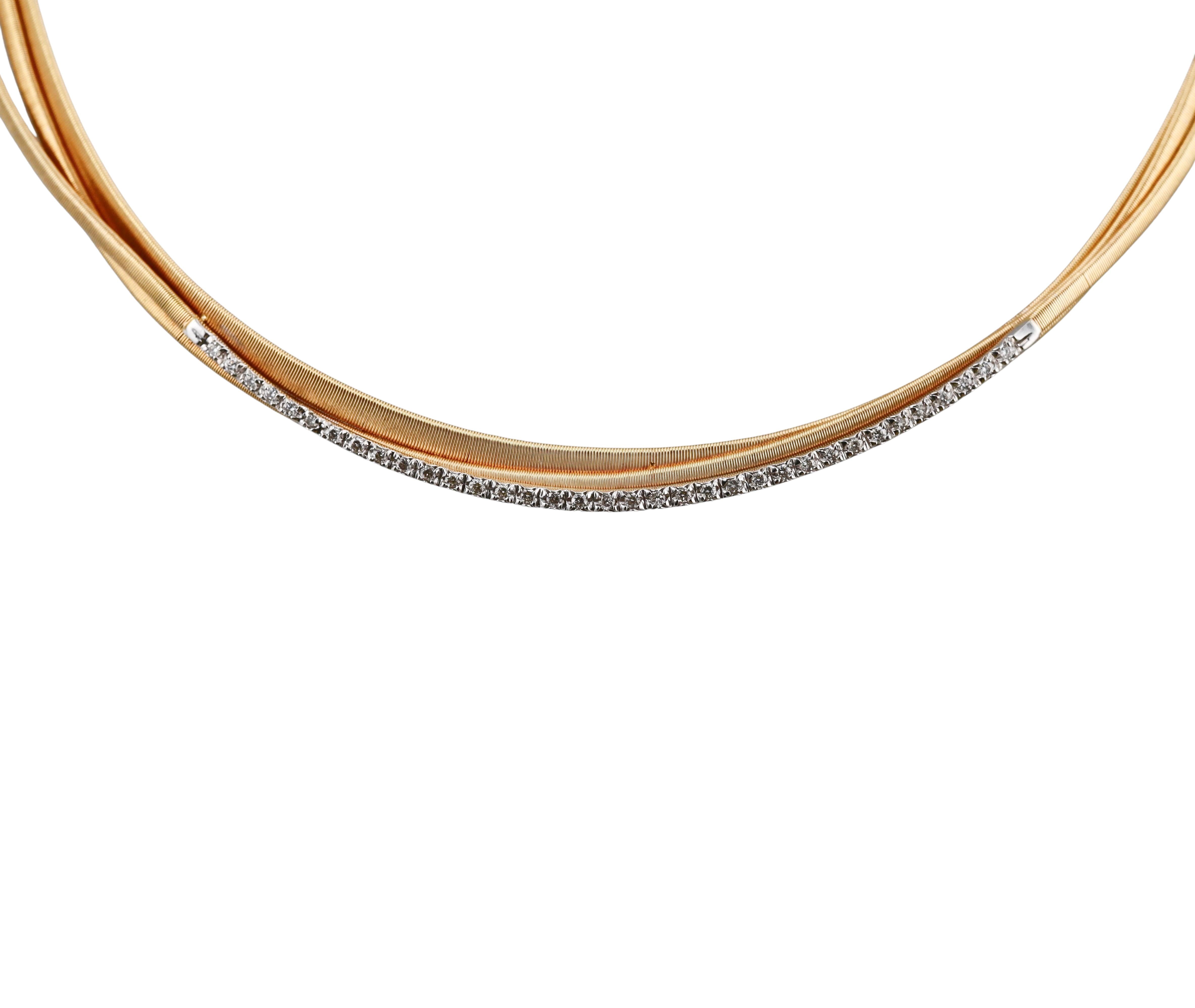 Marco Bicego Marrakech Diamond Gold Three Strand Necklace