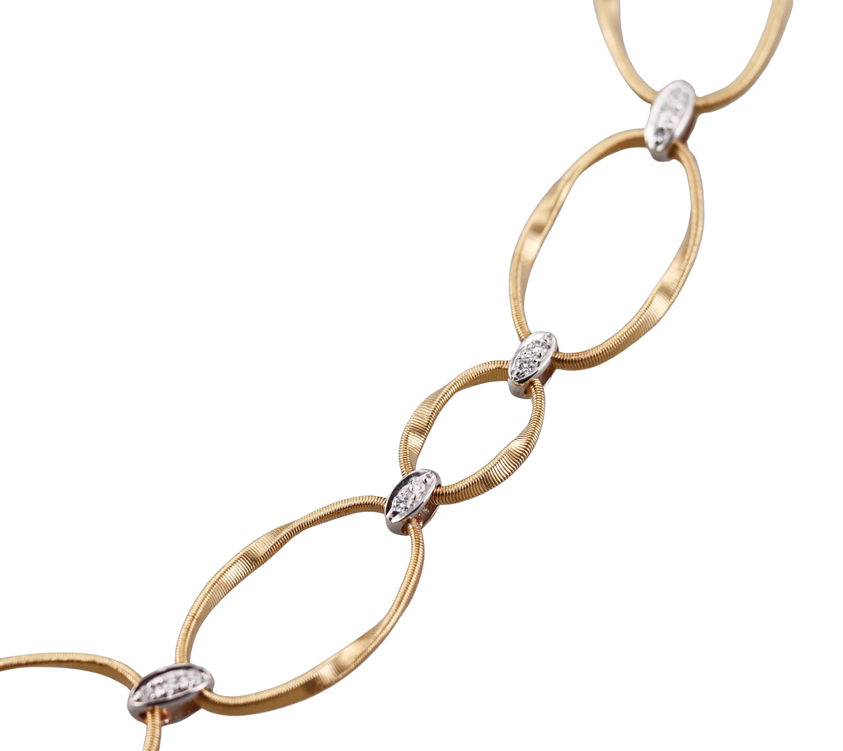 Marco Bicego Marrakech Diamond Oval Link Gold Necklace